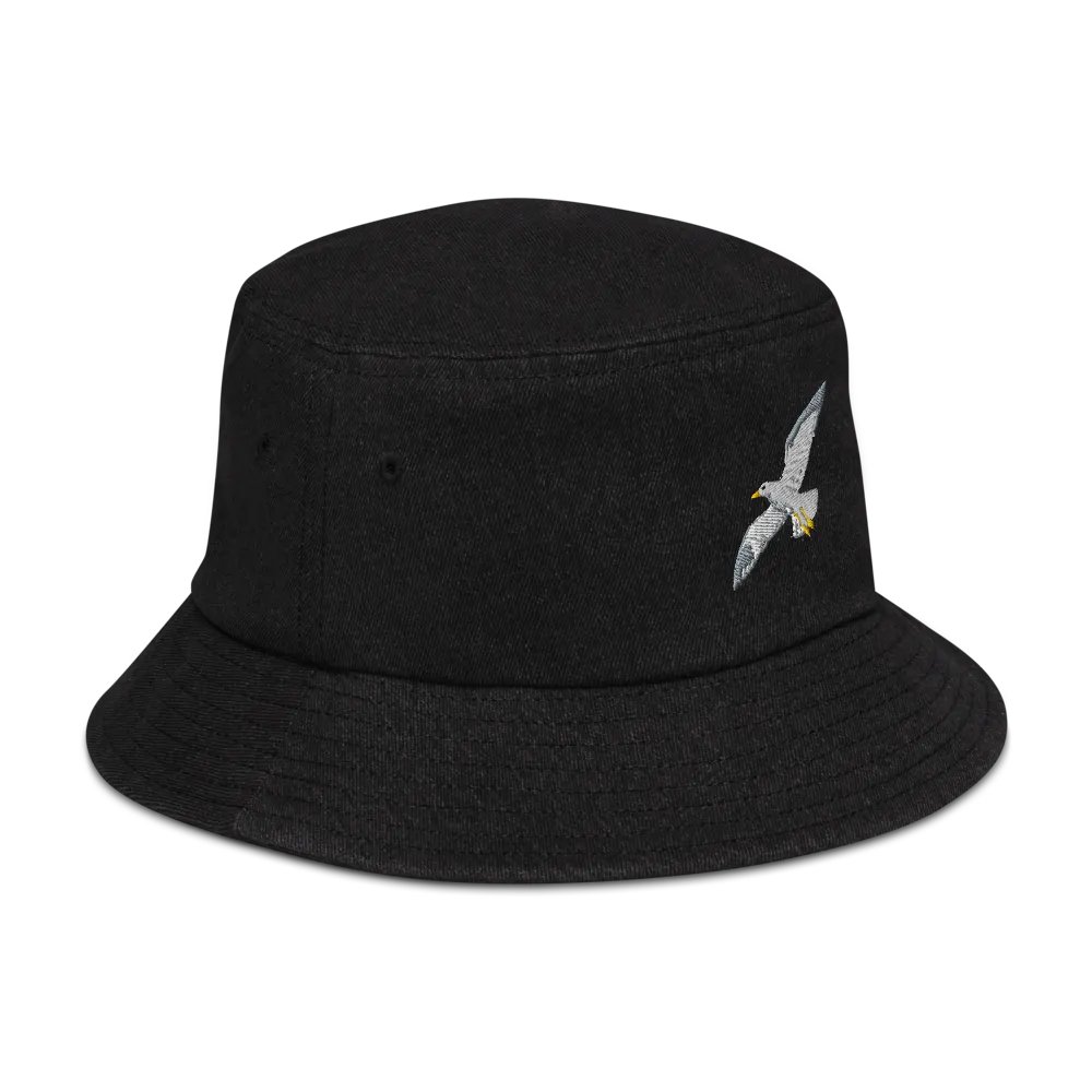 Seagull Flight of Freedom Embroidered Denim Bucket Hat product image (6)