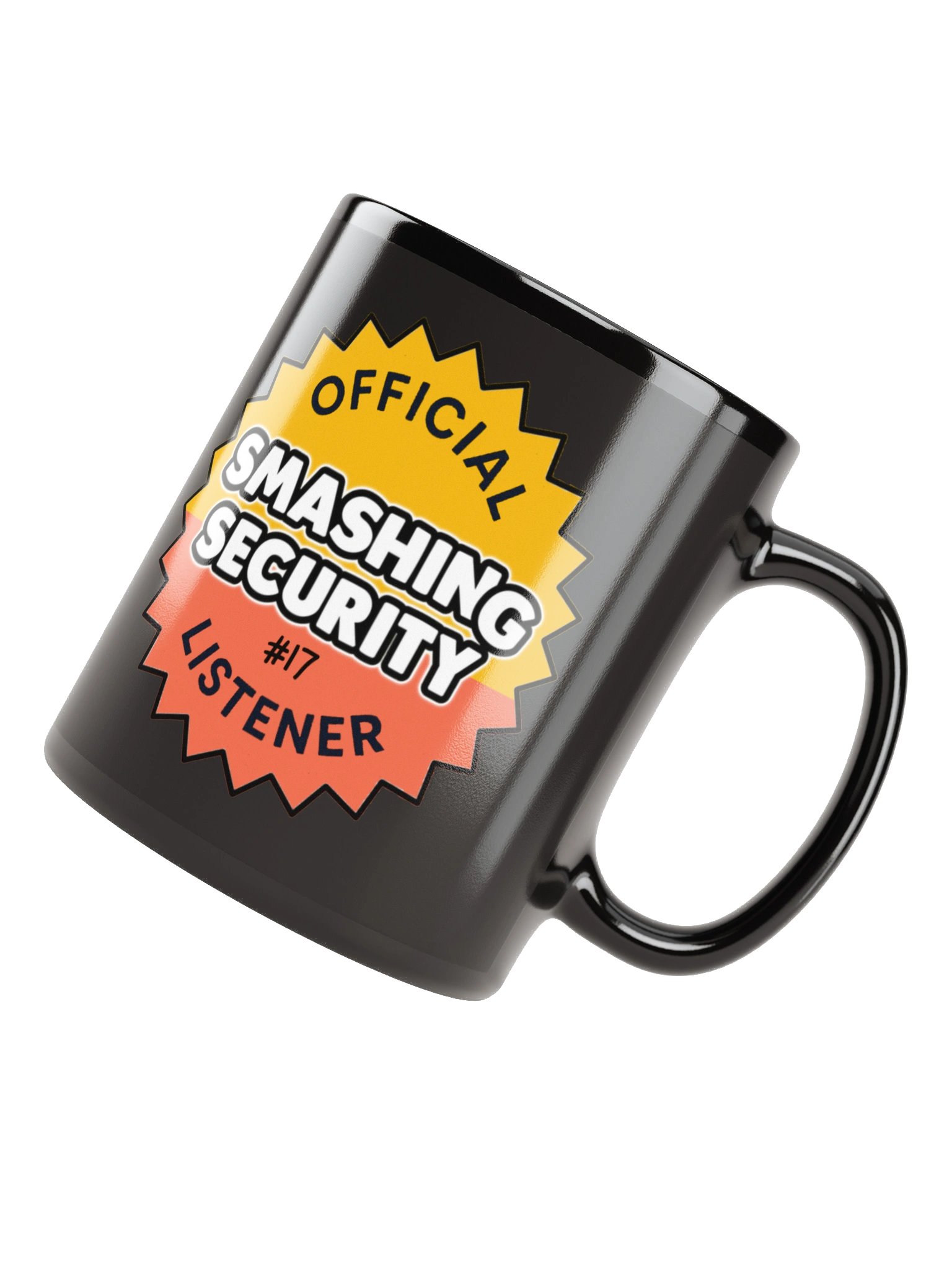 Official 17th listener to Smashing Security glossy black mug product image (4)