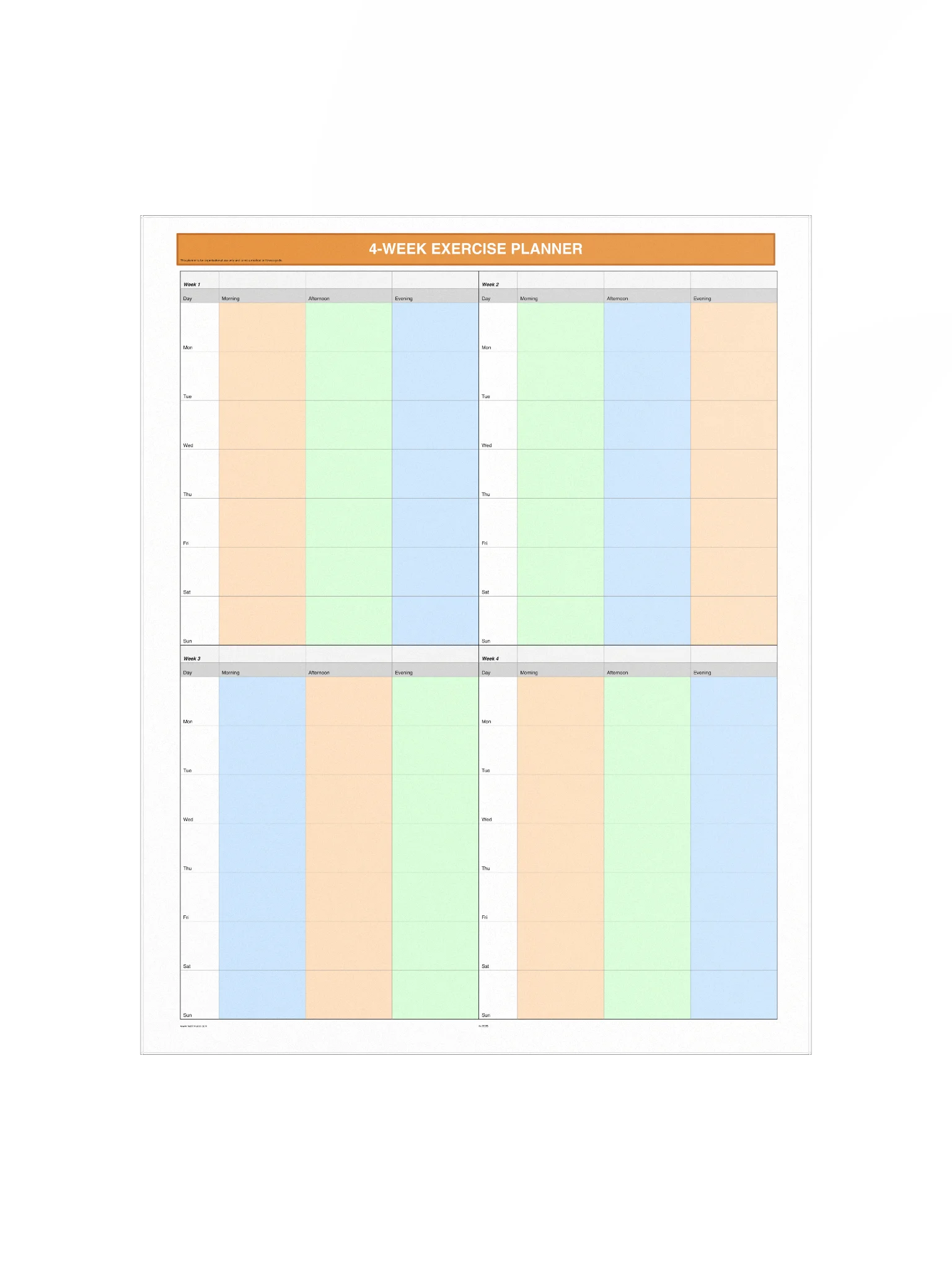 4 Week Exercise Planner product image (2)