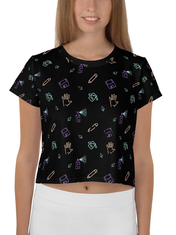 Computer Lab pattern crop tee product image (1)