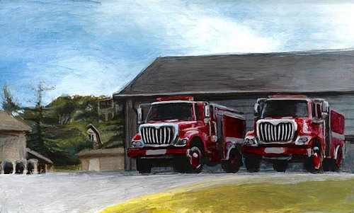 Last fall while @mayli.iiy and I were out painting, we were commissioned to paint a local fire station en plein air. Such an ...