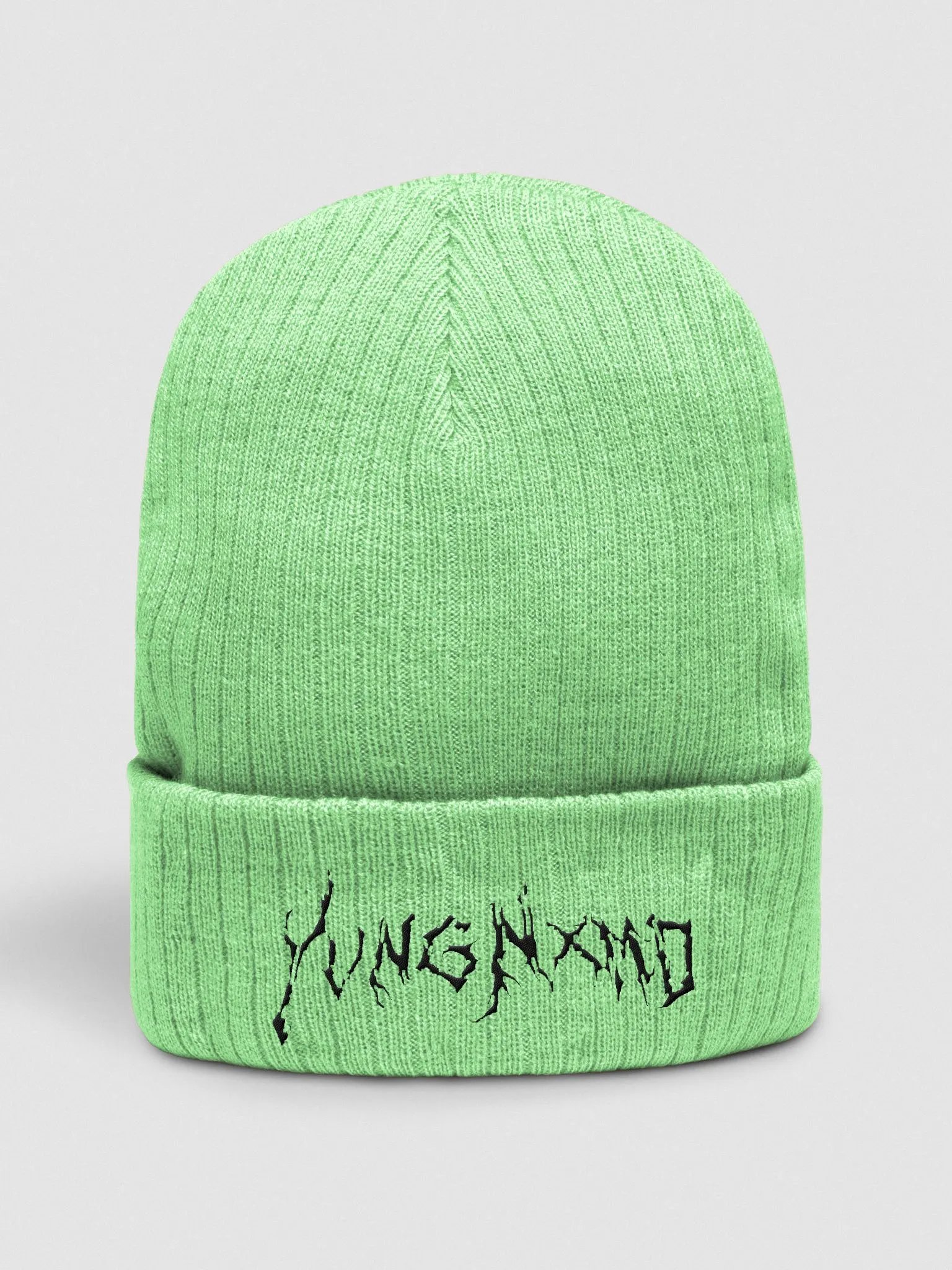 YvngNxmd Black Script Logo Beanie product image (1)