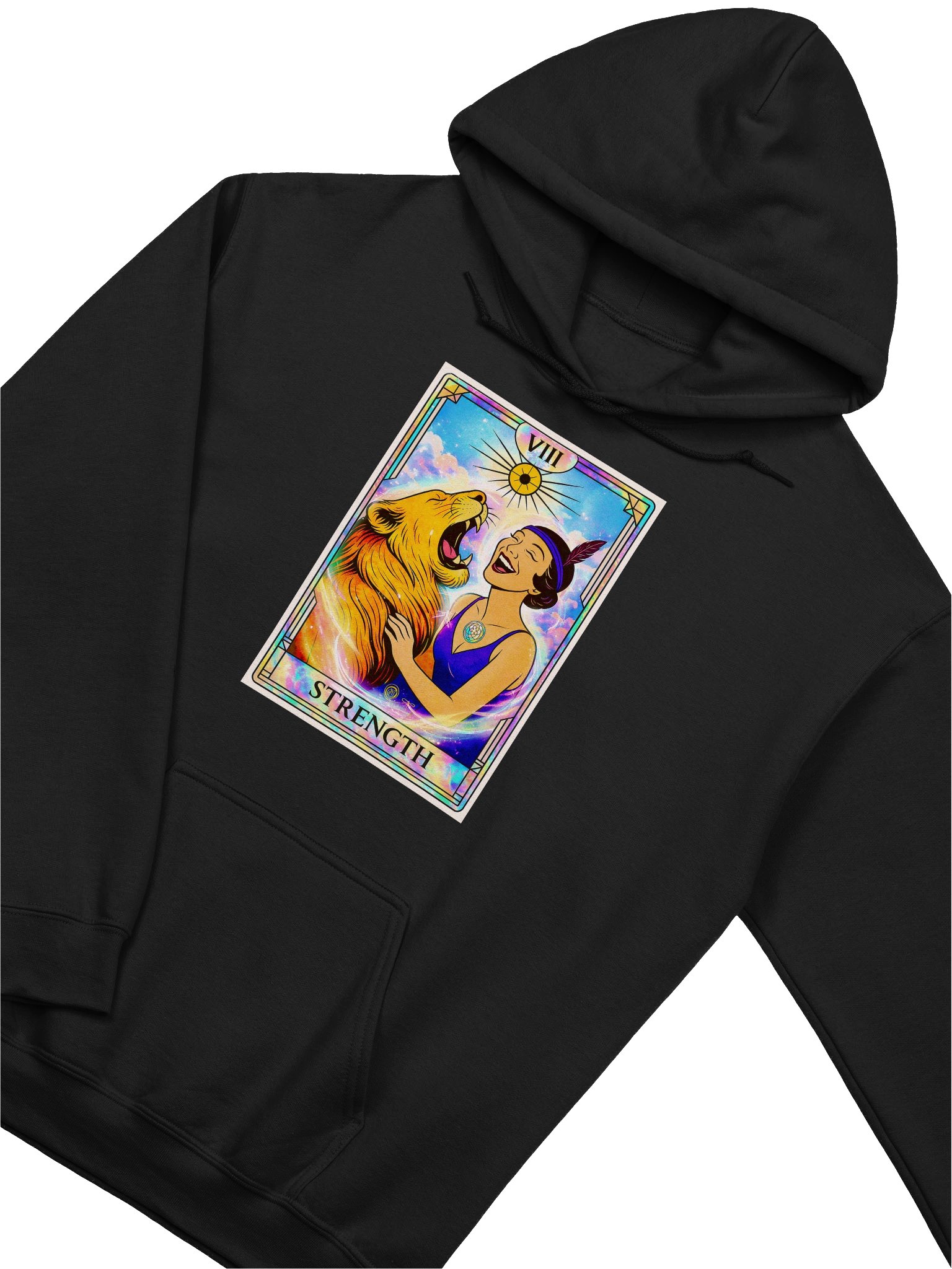 Strength Cazimi Colour Splash Tarot Card Hoodie product image (3)
