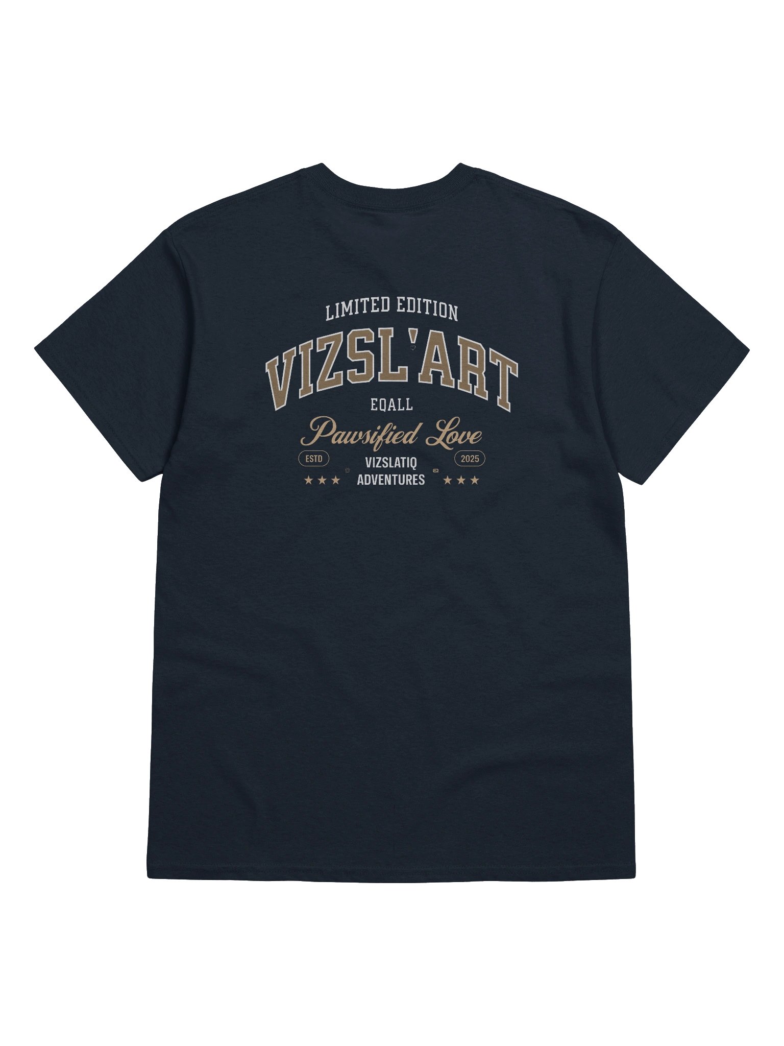 PAWSETIQ 100% Cotton Unisex Gildan T-shirt by EQALL® Essentials: VIZSL' Art_White_Light Brown_Beige product image (6)