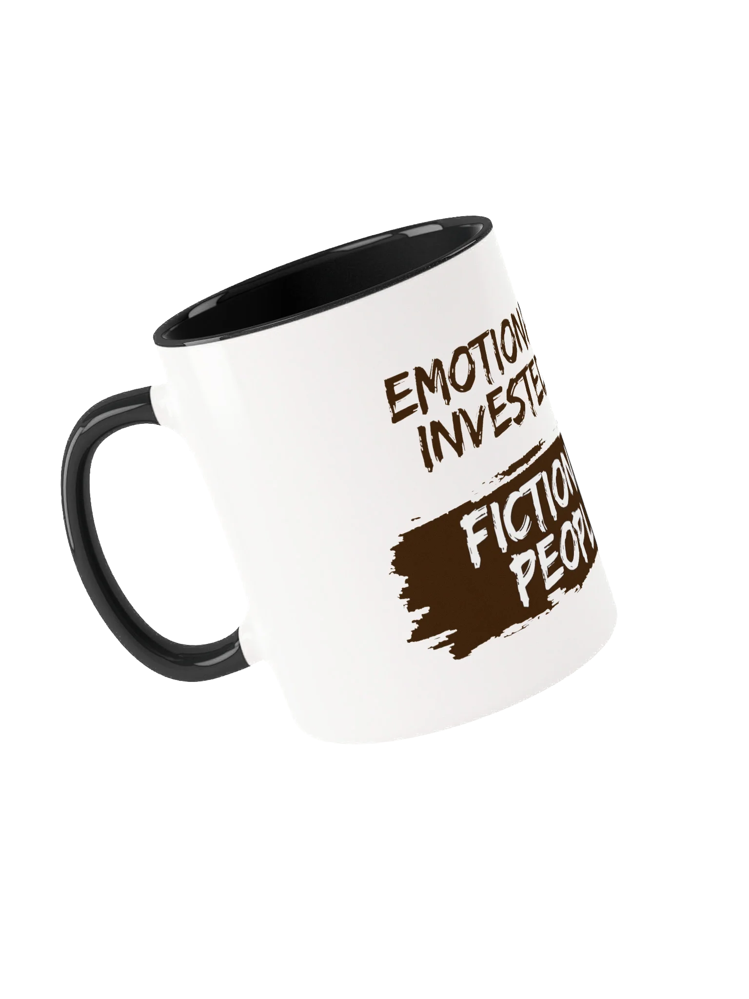 Emotionally Invested in Fictional People - Black & White Glossy Mug product image (3)