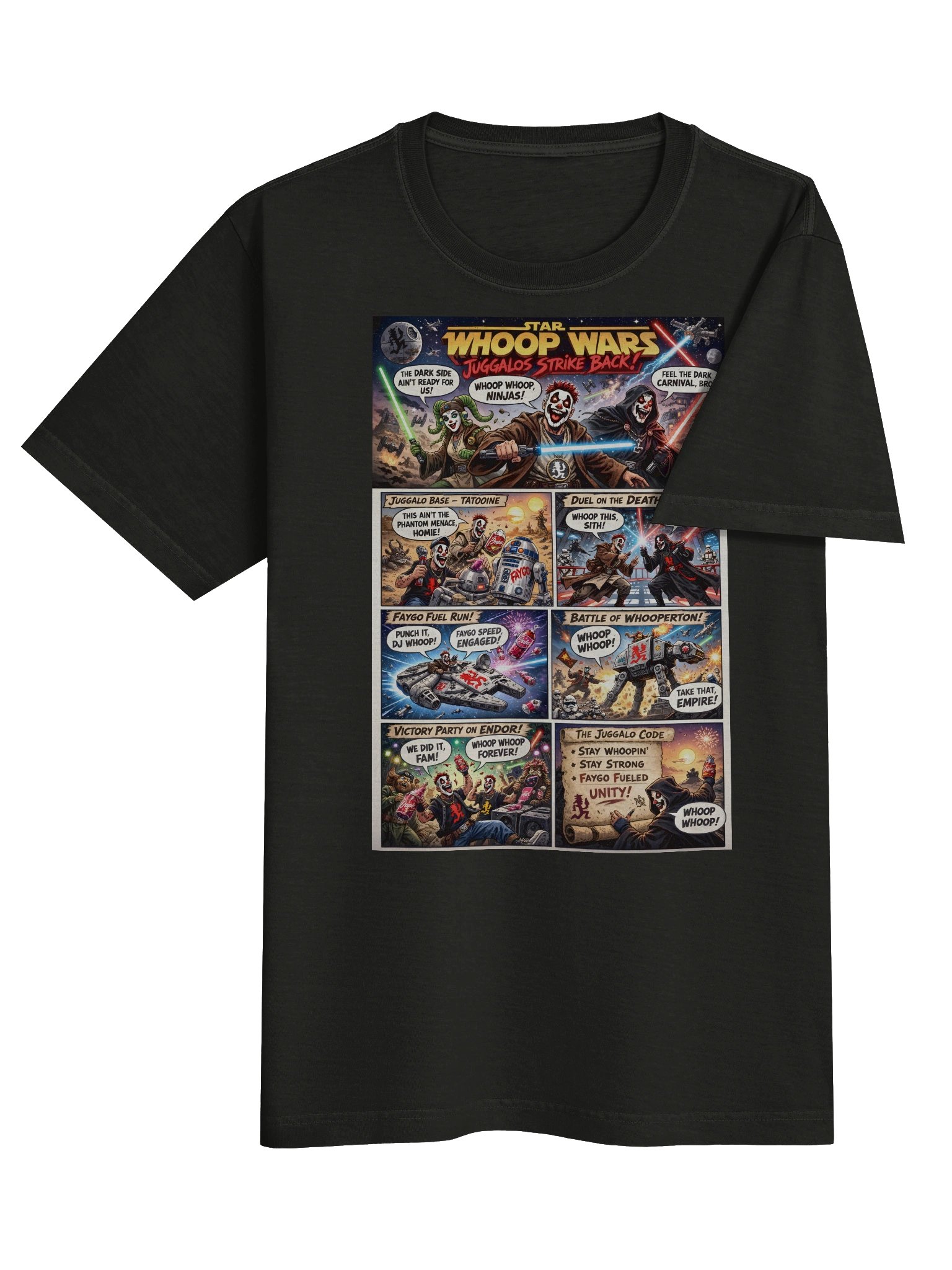🚀 Star Whoop Wars: Juggalos Strike Back T-Shirt product image (4)