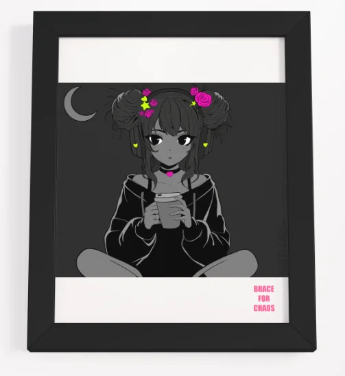 Esther: Space Bun Coffee Anime Girl Original By Brace4Chaos product image (2)