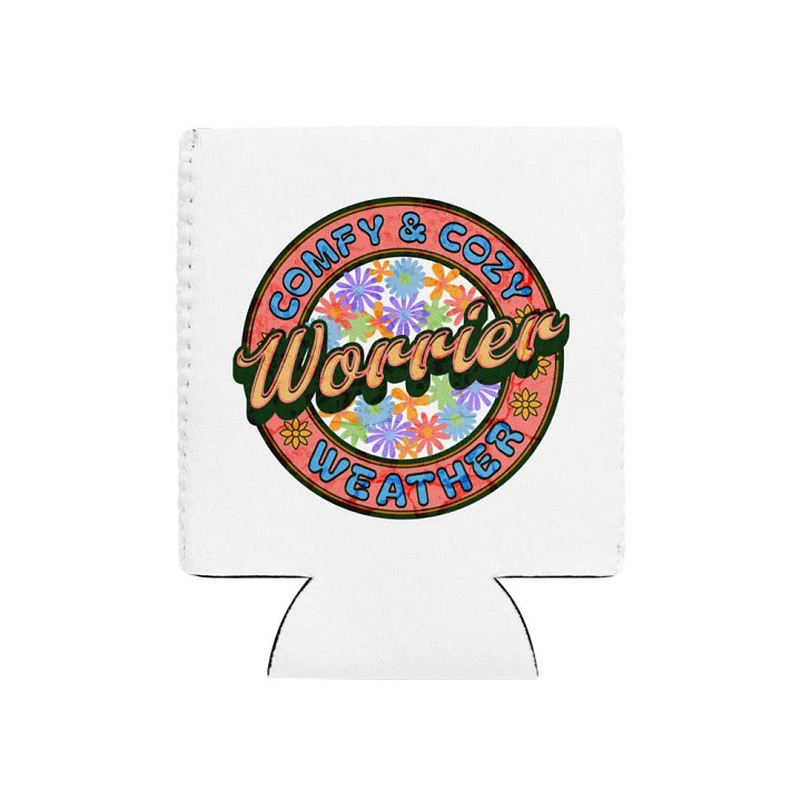 Worrier Comfy And Cozy Weather Retro Floral Coozie Can Cooler product image (1)