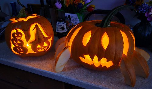 Wifey and one of her besties made jack-o-lanterns!!!!!