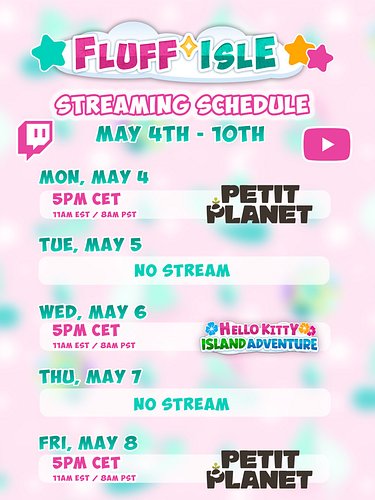 Next week’s schedule! Let’s progress in Petit Planet! And on Wednesday we will play more Nancy Drew with Sarah on her member ...