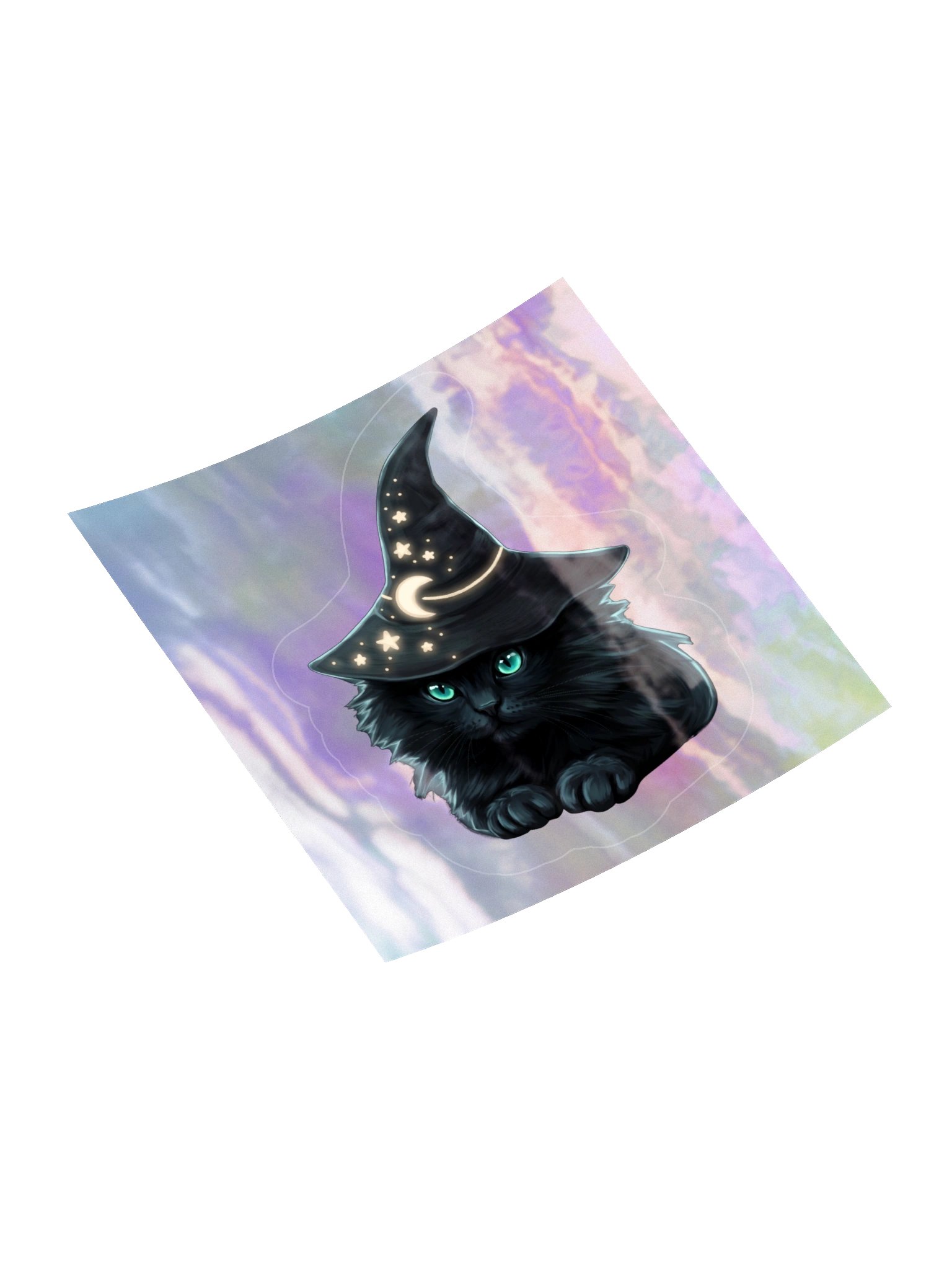 Celestial Cat Wizard Holographic Sticker product image (10)