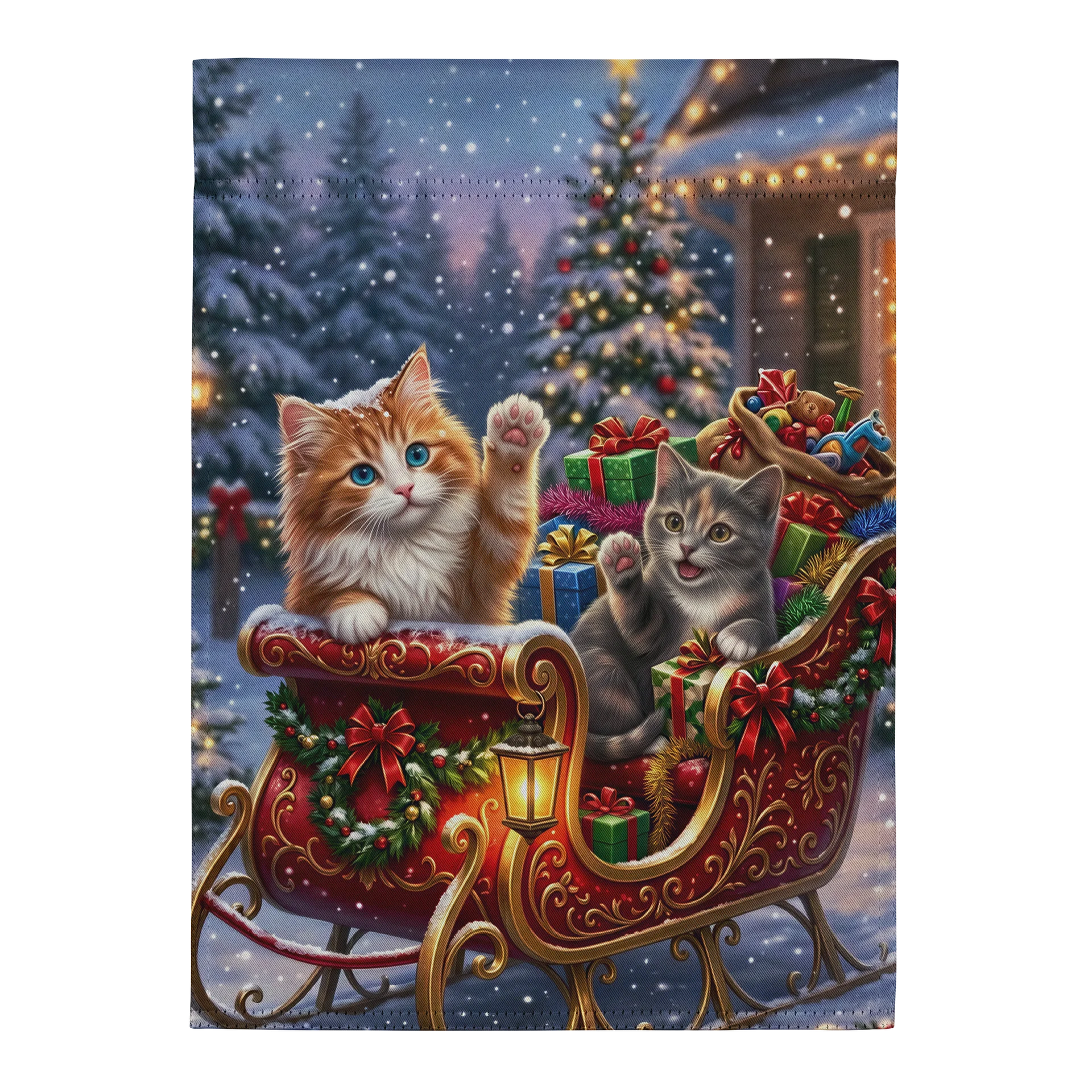 Christmas Sleigh Ride Garden Flag 12″ × 17″ product image (1)