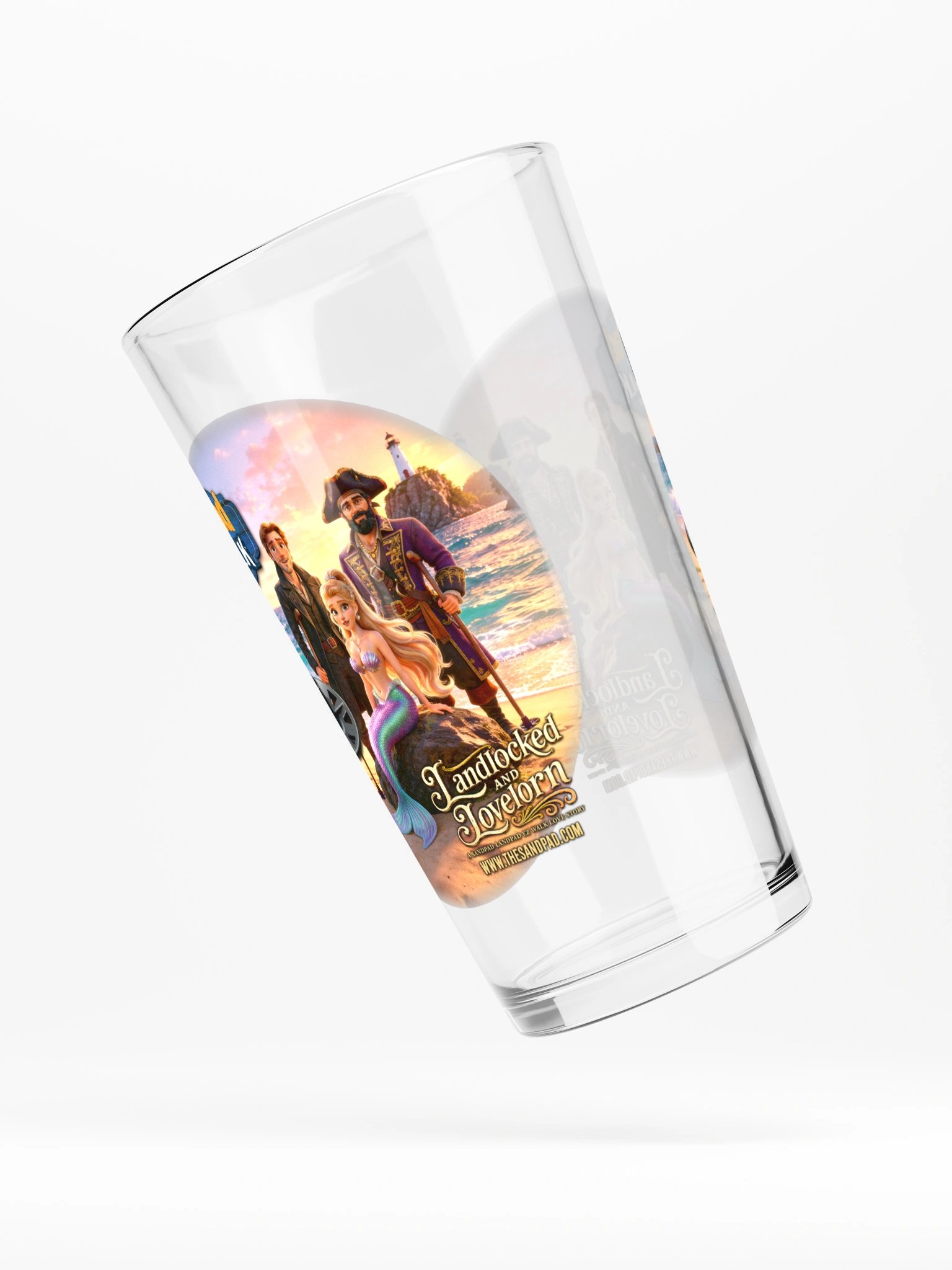 Landlocked and Lovelorn Pint Glass product image (4)