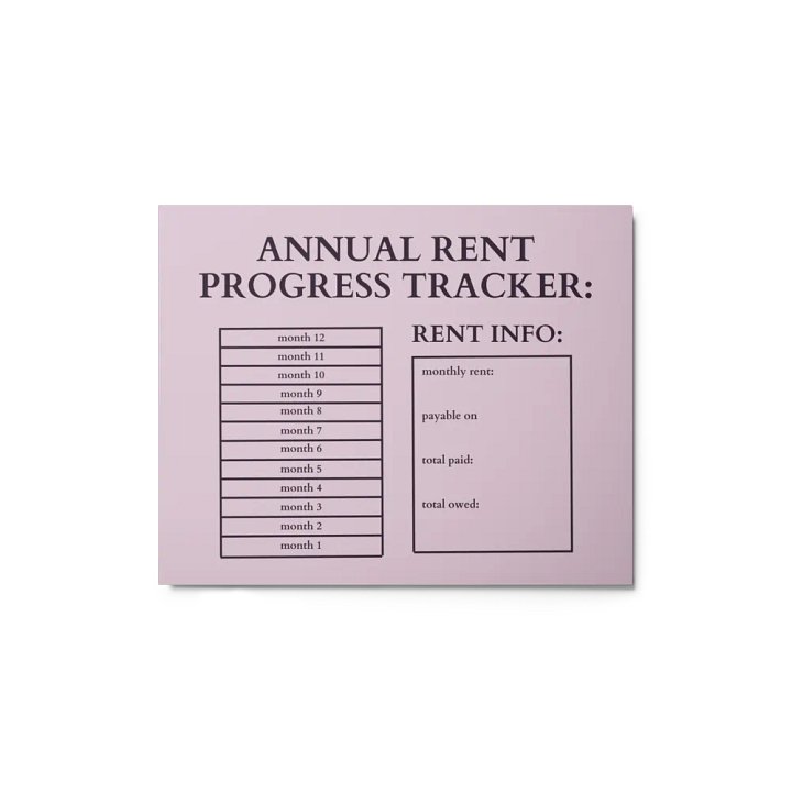 HIGHFALUTIN ANNUAL RENT TRACKER (concord design 1) product image (1)