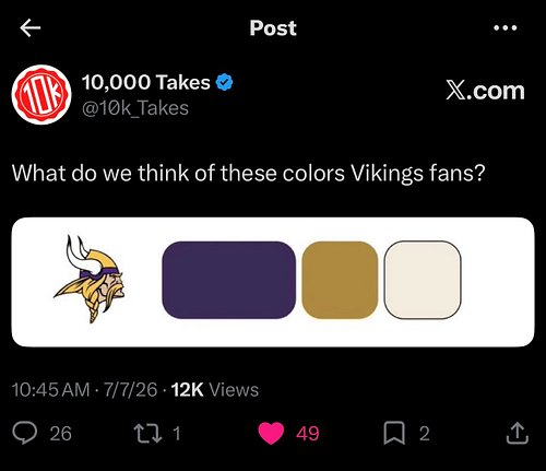 What do you think of these alternate colors Vikings fans?..

#minnesotavikings #skol #nfl