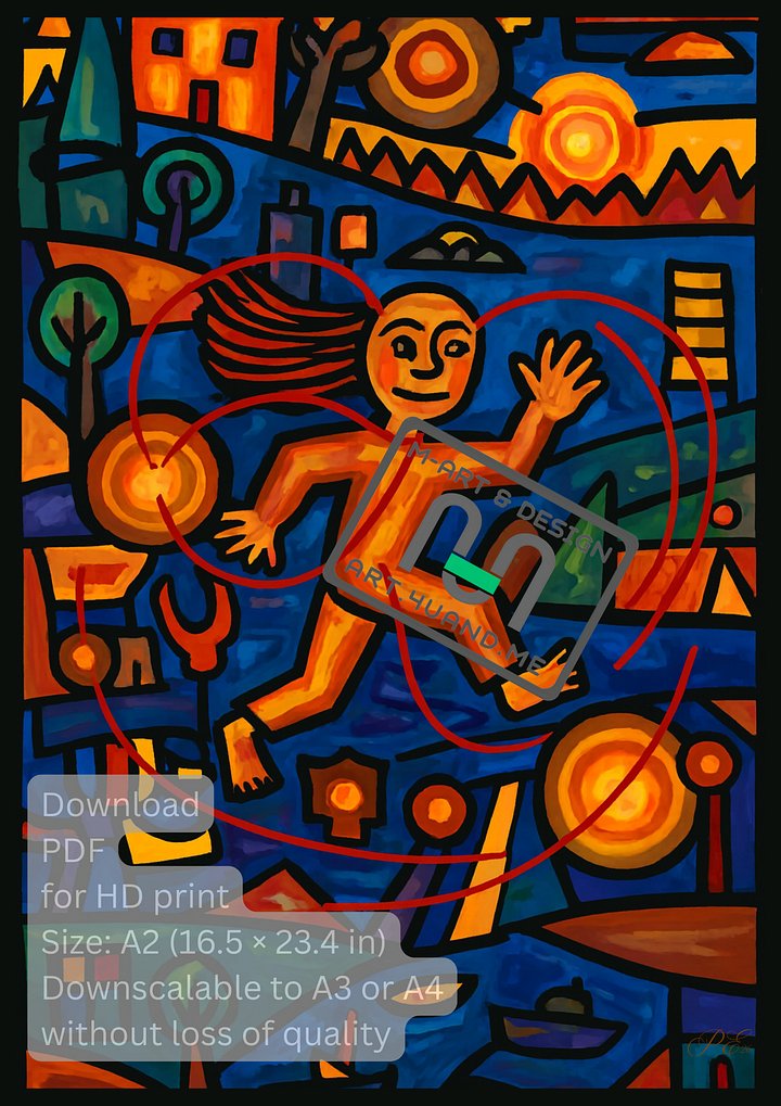 Run the Daily Turmoil – Abstract Poster Download by M-Art & Design - Download Print (A2 PDF) product image (1)