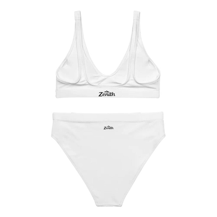 Zenith Eco-Friendly White Bikini Set - Recycled Polyester, Padded Top, High-Waisted Bottom, Sizes XS-3XL product image (2)