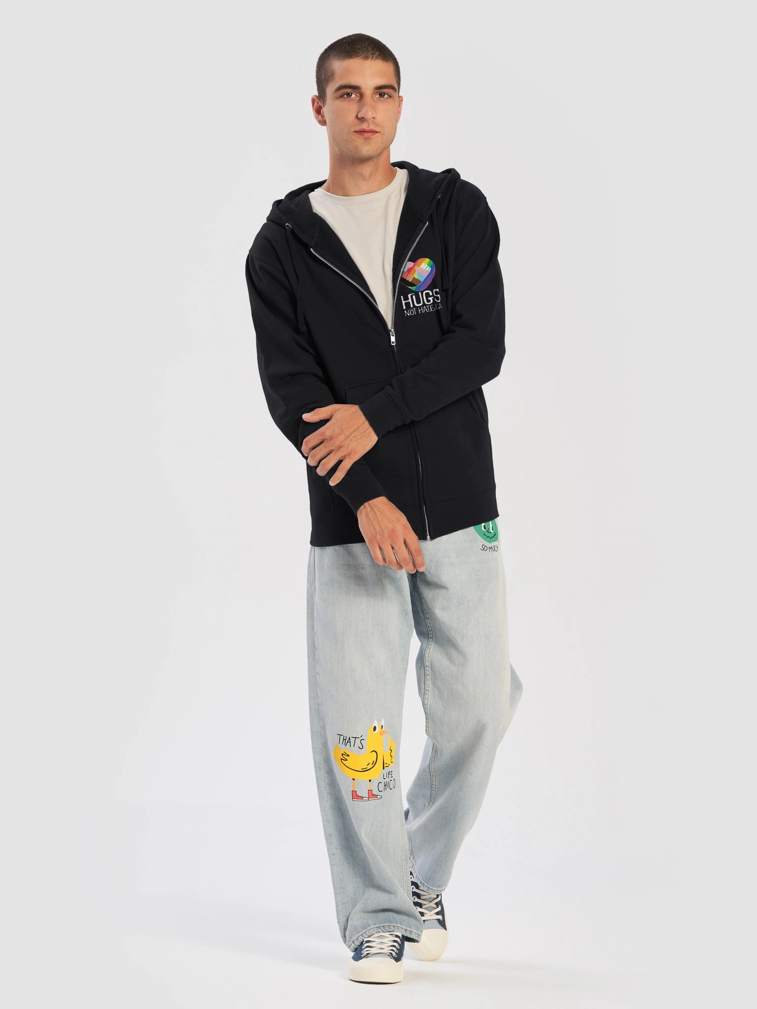 Hugs Not Hate Zip Hoodie product image (7)