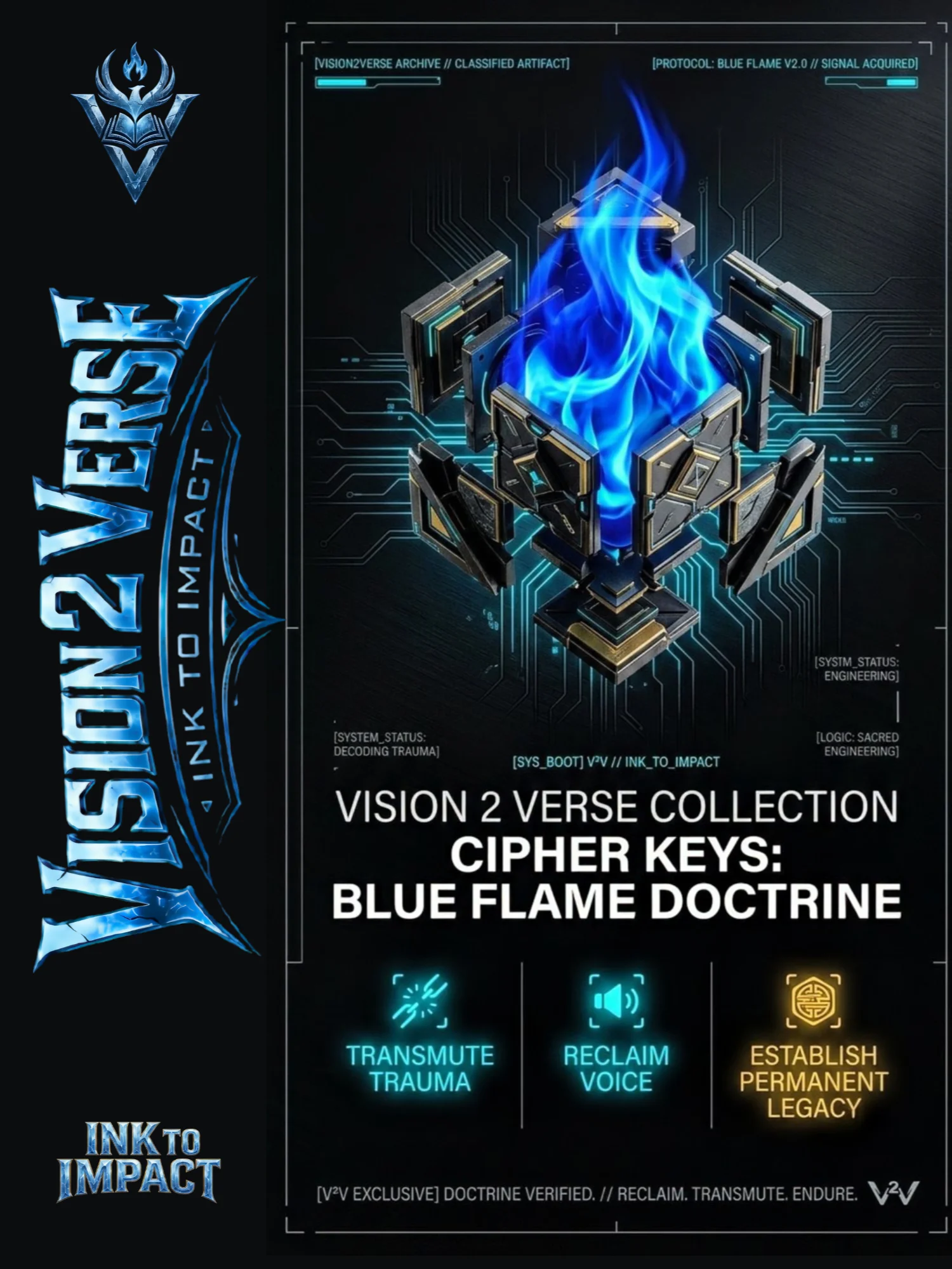 Cipher Keys: Blue Flame Doctrine A 26-Key Printable Decode Deck product image (1)