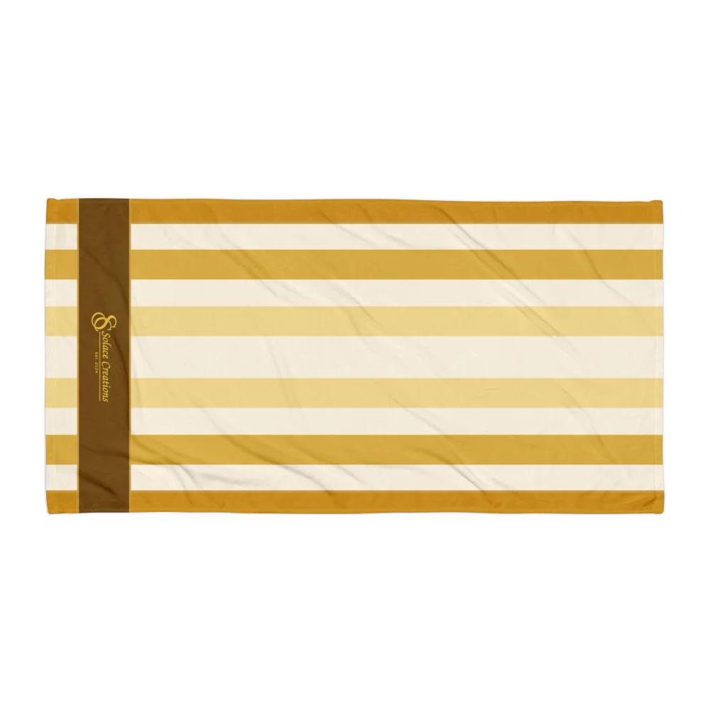 Solace Signature Golden Yellow Stripe Bath Towel product image (1)