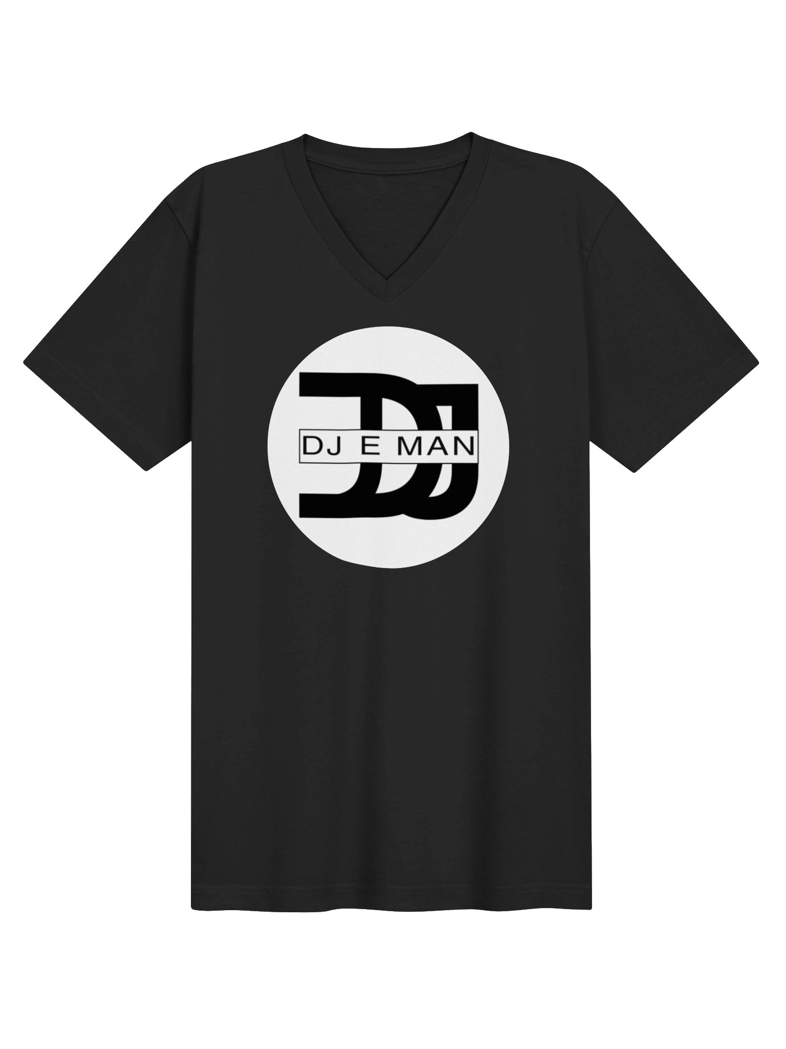 DJ E MAN Black & White Logo V-Neck Tee product image (1)