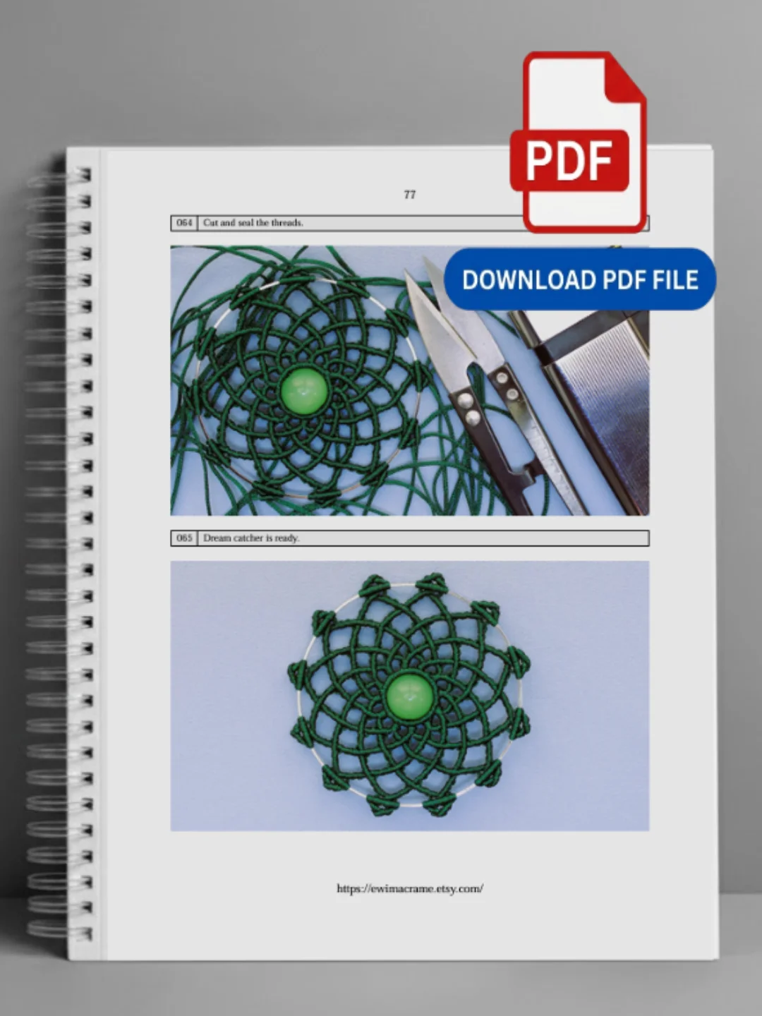Micro Macrame Dream Catcher – Photo Tutorial product image (7)