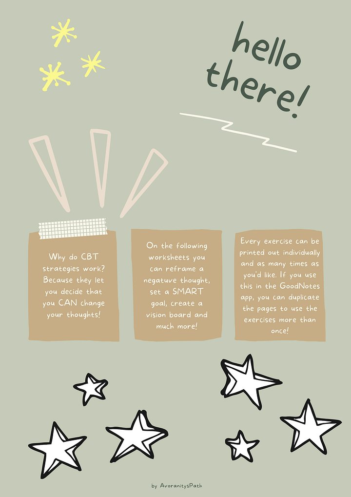 The Cognitive Behavioural Techniques Workbook (printable/download) product image (2)