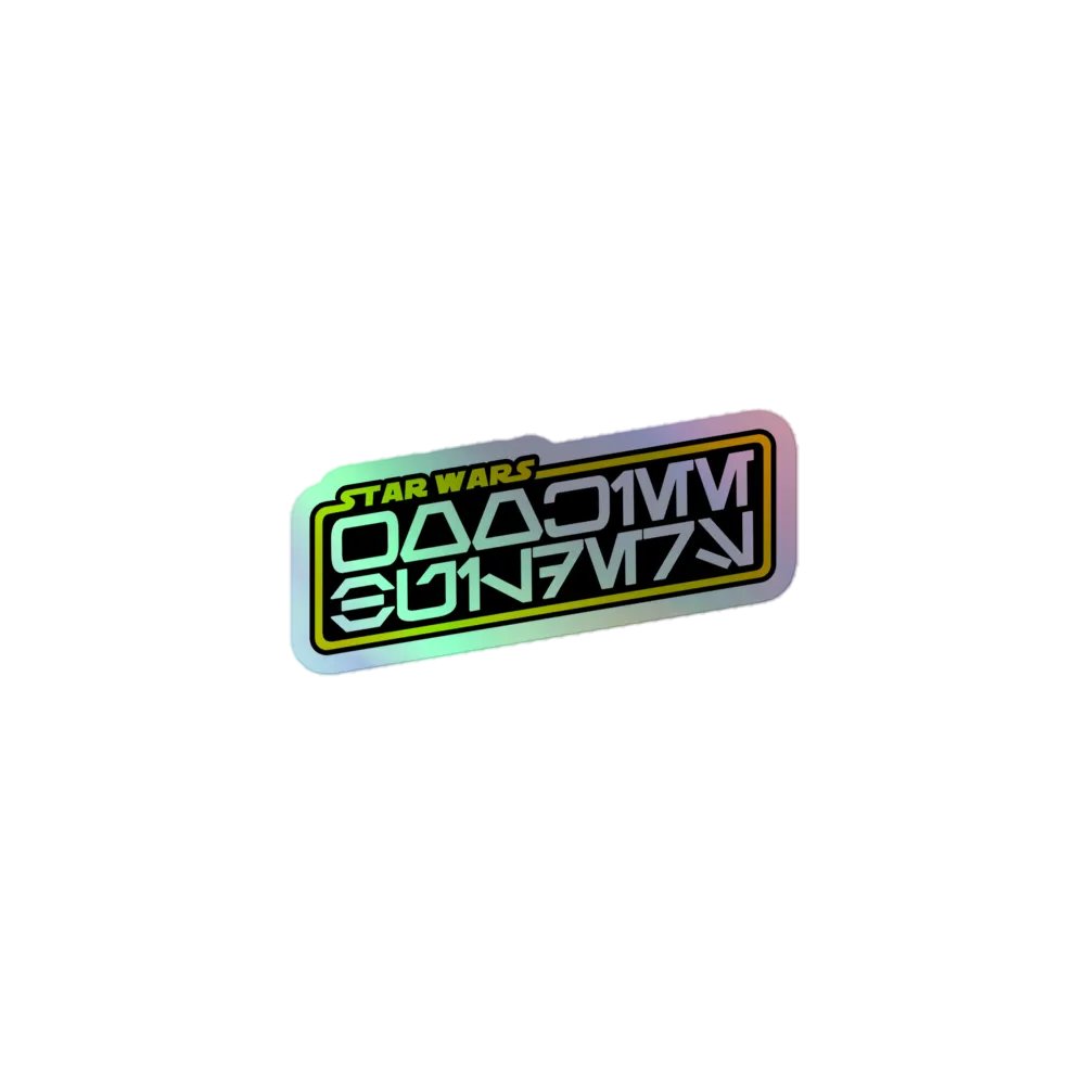 Wookiee Builders Logo Sticker (Aurebesh/Holo) product image (1)