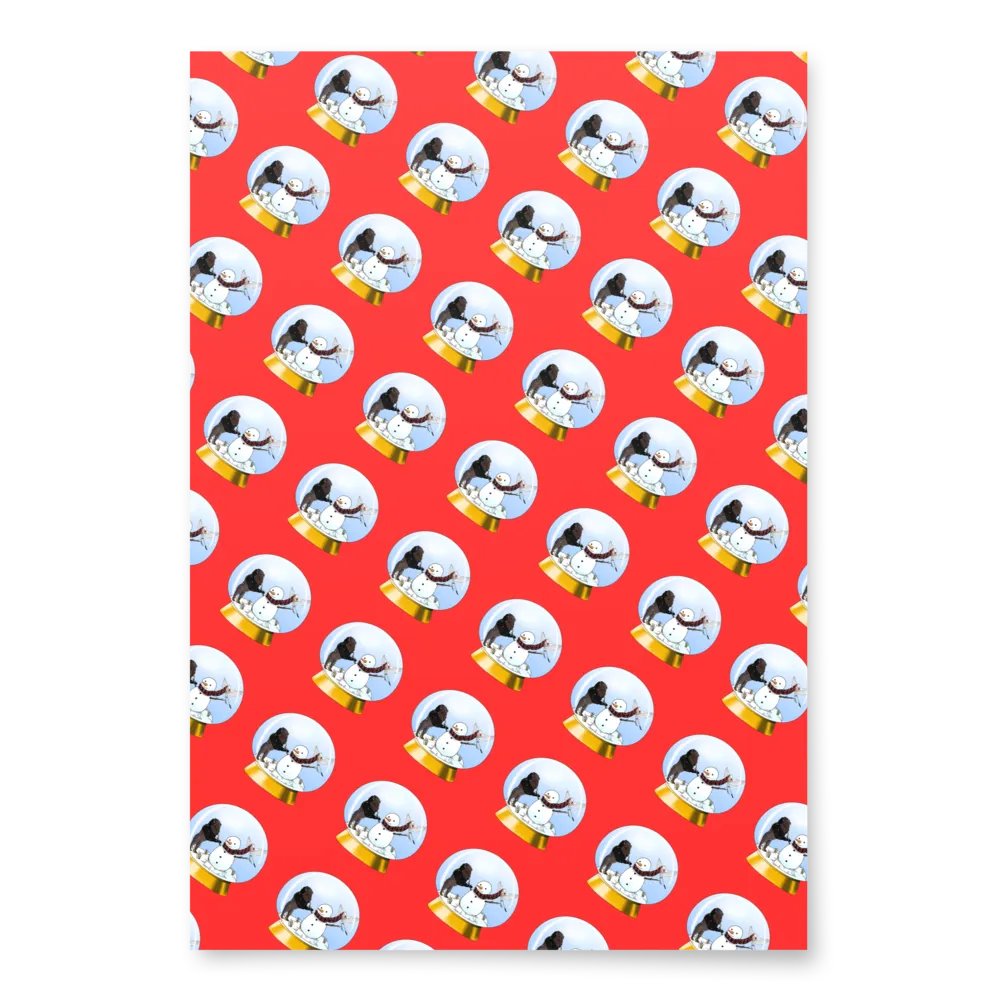 Building a Snowman with Bison and Scissortail Wrapping Paper product image (1)