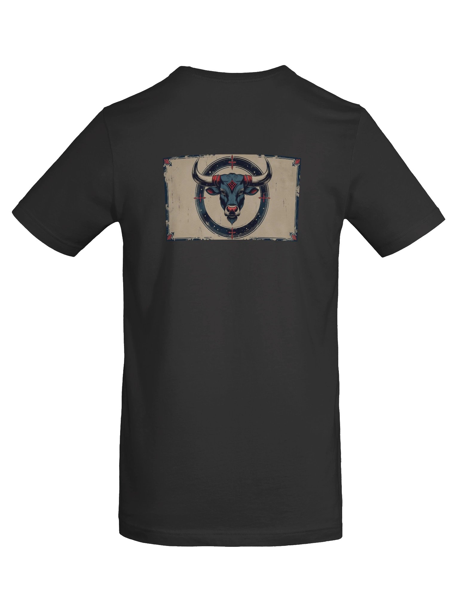 Taurus - Gothic Zodiac T-Shirt. Blue graphic on the back product image (7)
