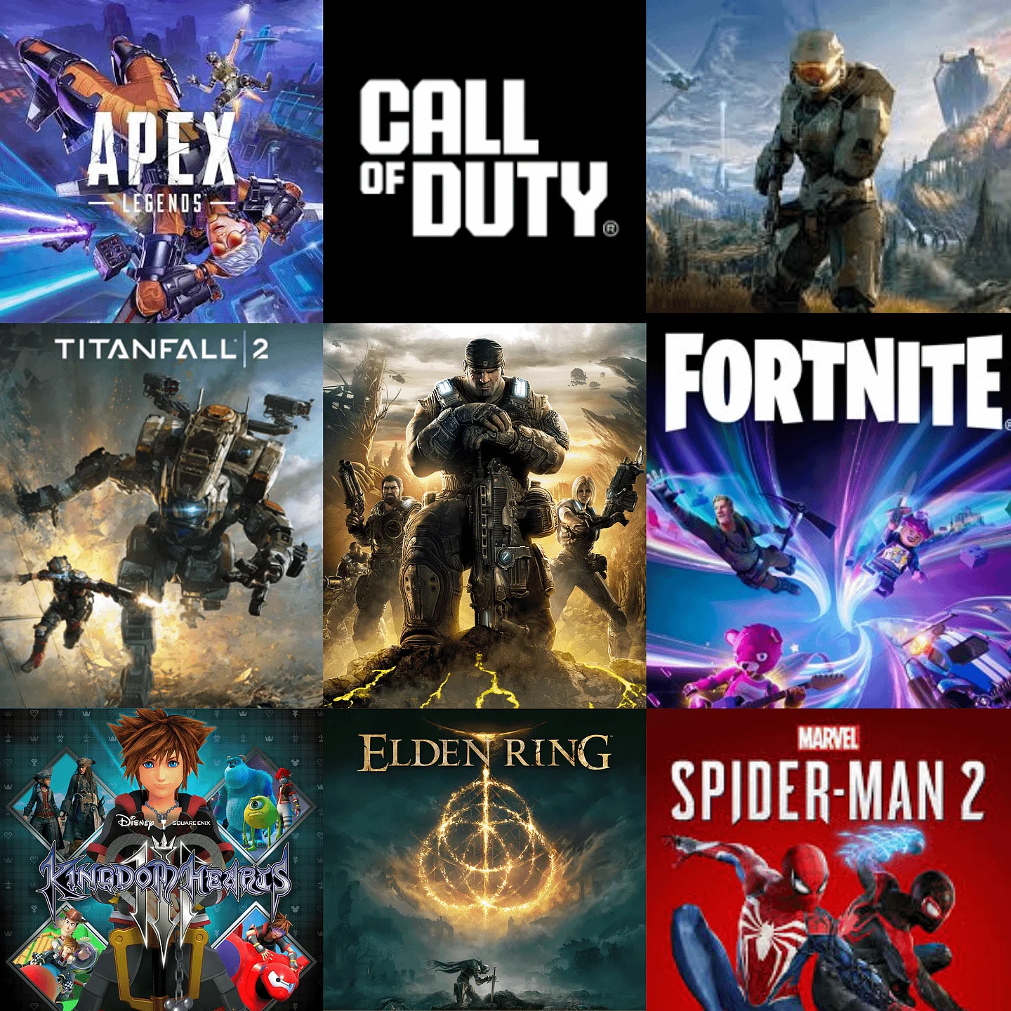Favorite games collage