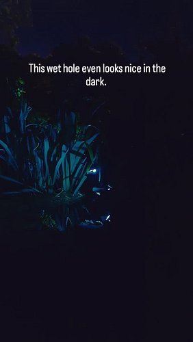Wet hole at night