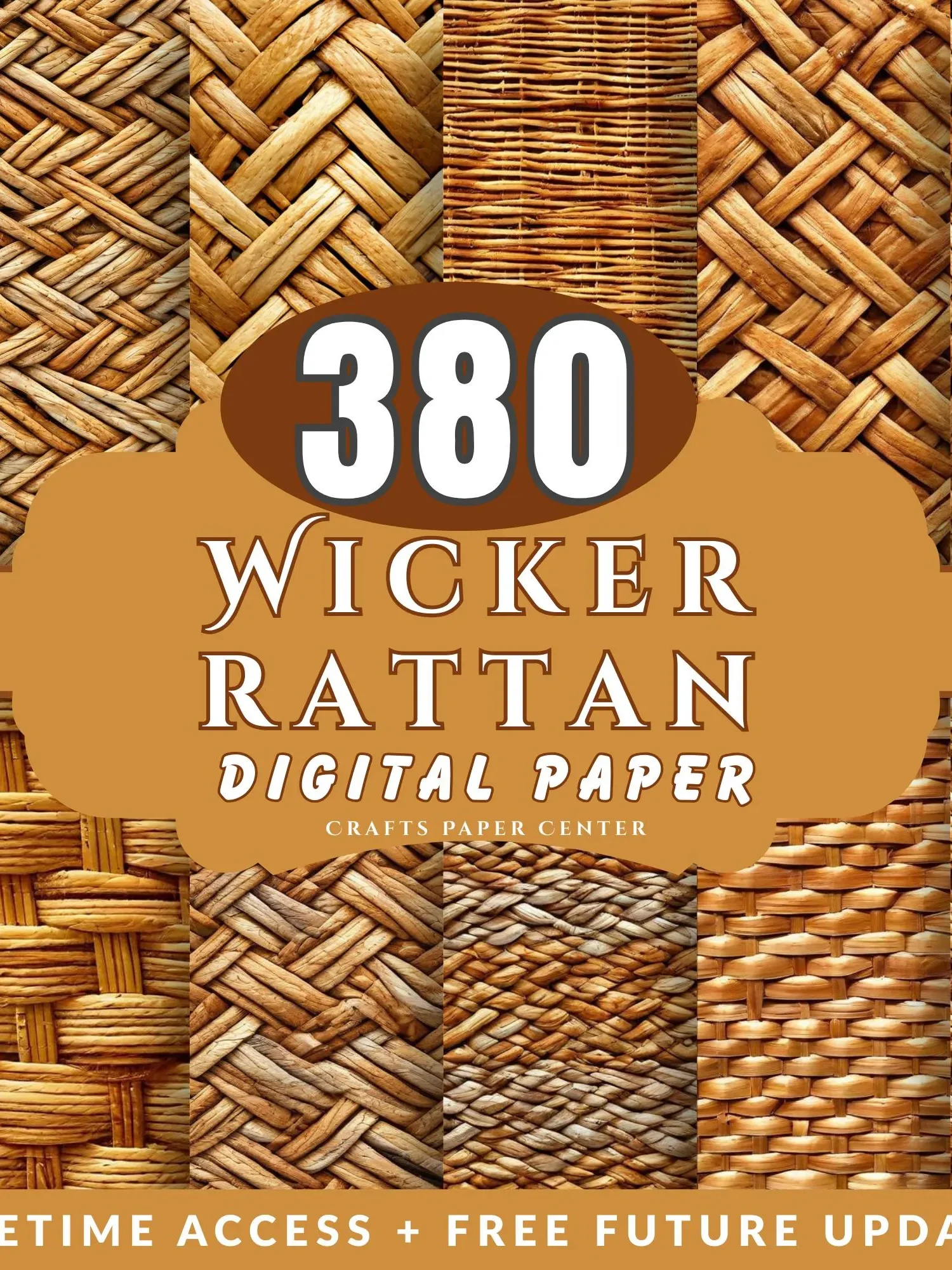 Wicker Rattan Texture Digital Paper Seamless Natural Weave Patterns product image (1)