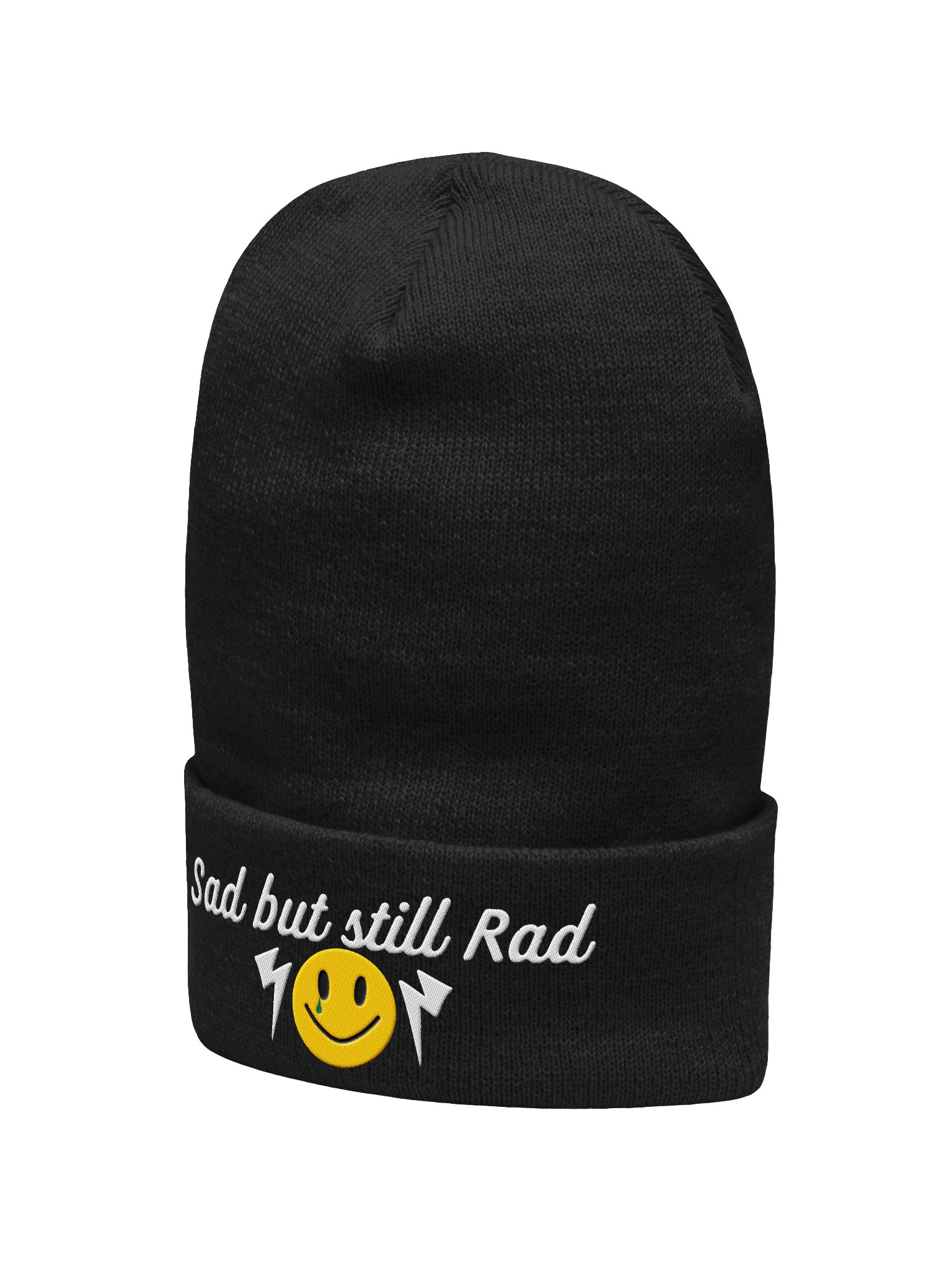 Sad But Rad Embroidered Knit Beanie product image (2)