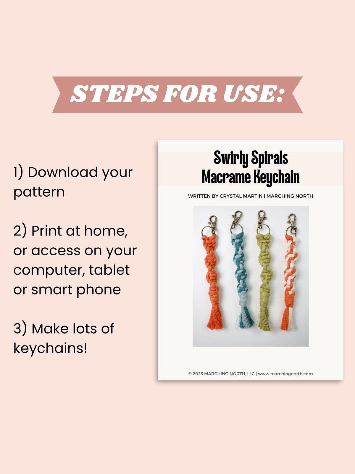 Swirly Spirals Macrame Keychain (Digital PDF Pattern) product image (4)
