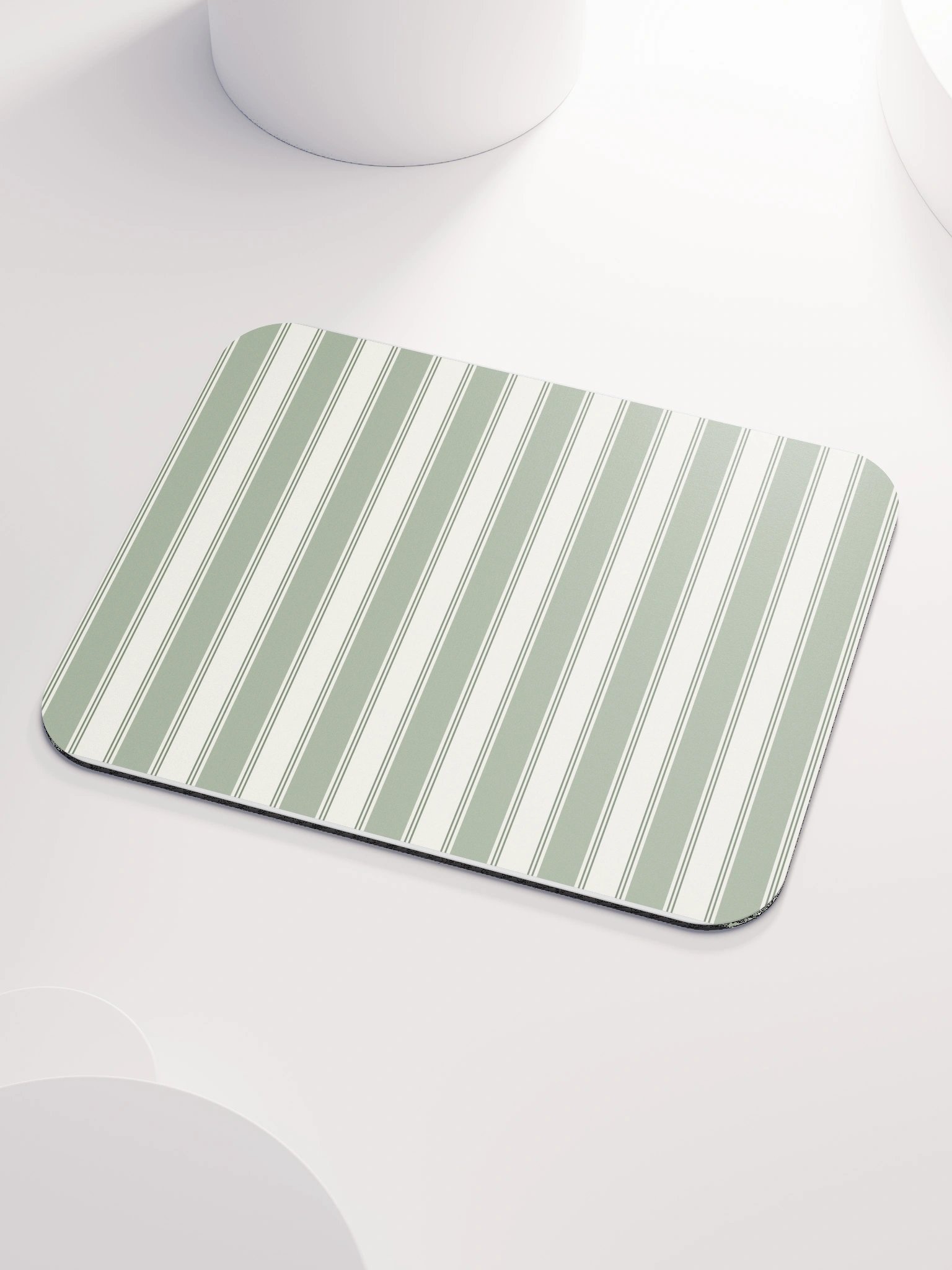 Atelier Sage — Sage & Ivory Pinstripe Mouse Pad product image (3)