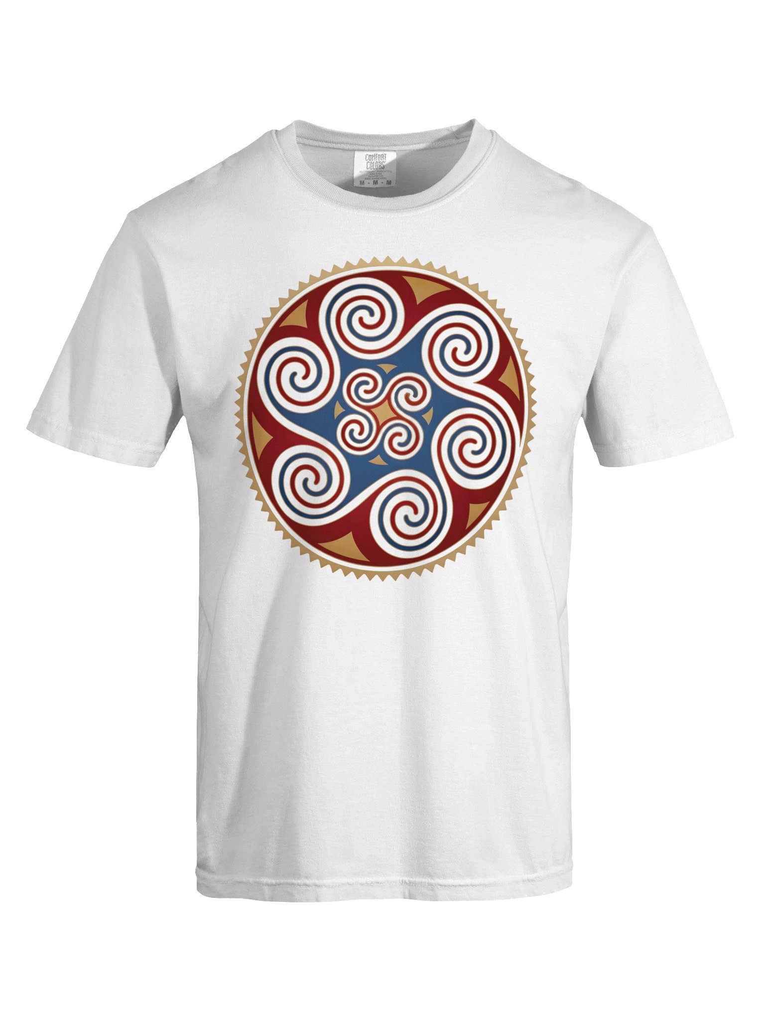 Norse Quadruple Spiral – Gotland Picture Stone Motif - Unisex Premium Cotton T-shirt product image (4)