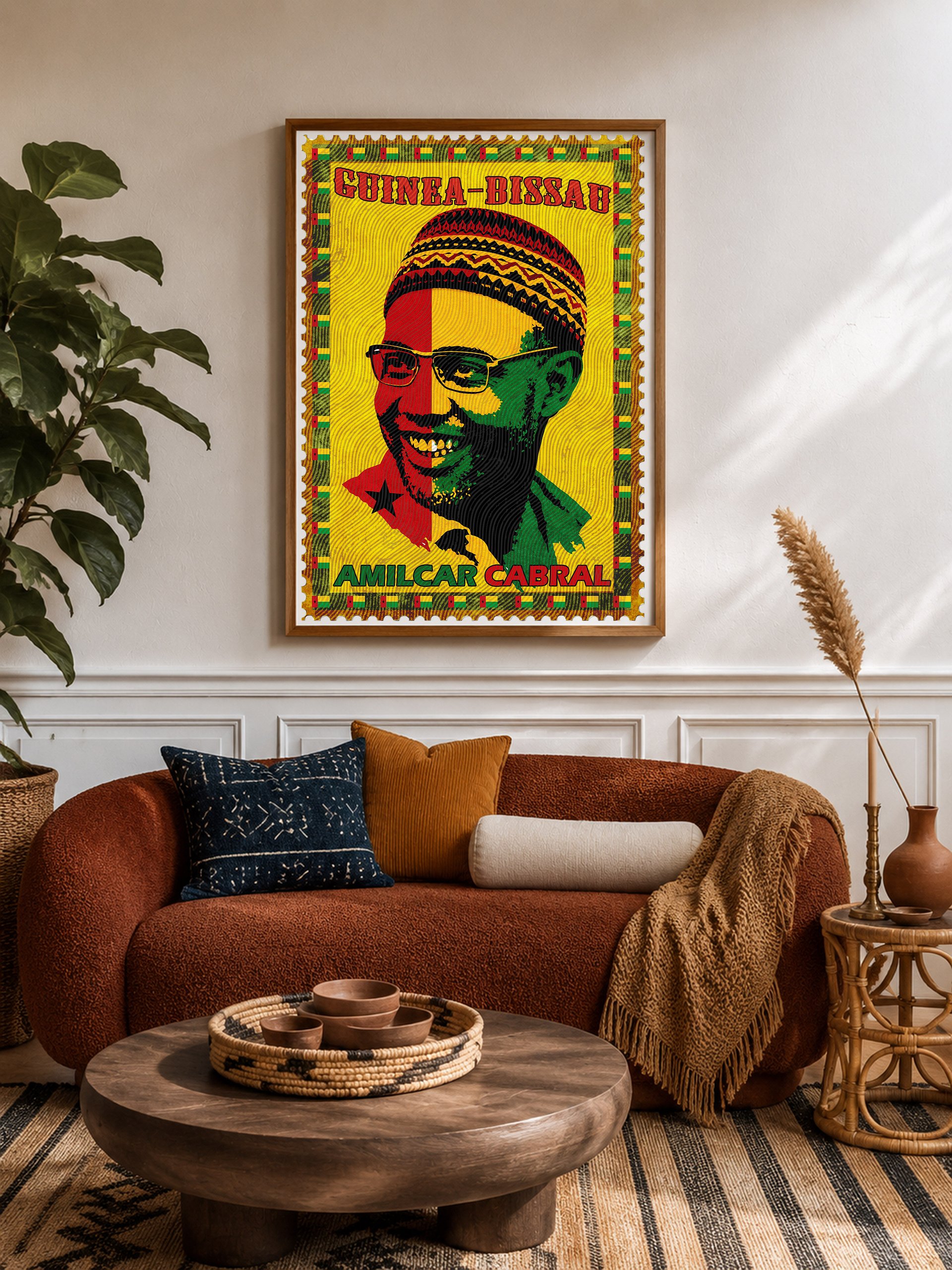 Amílcar Cabral Vintage Postage Stamp Poster – Guinea-Bissau Cape Verde Pan-African Revolutionary Wall Art product image (2)