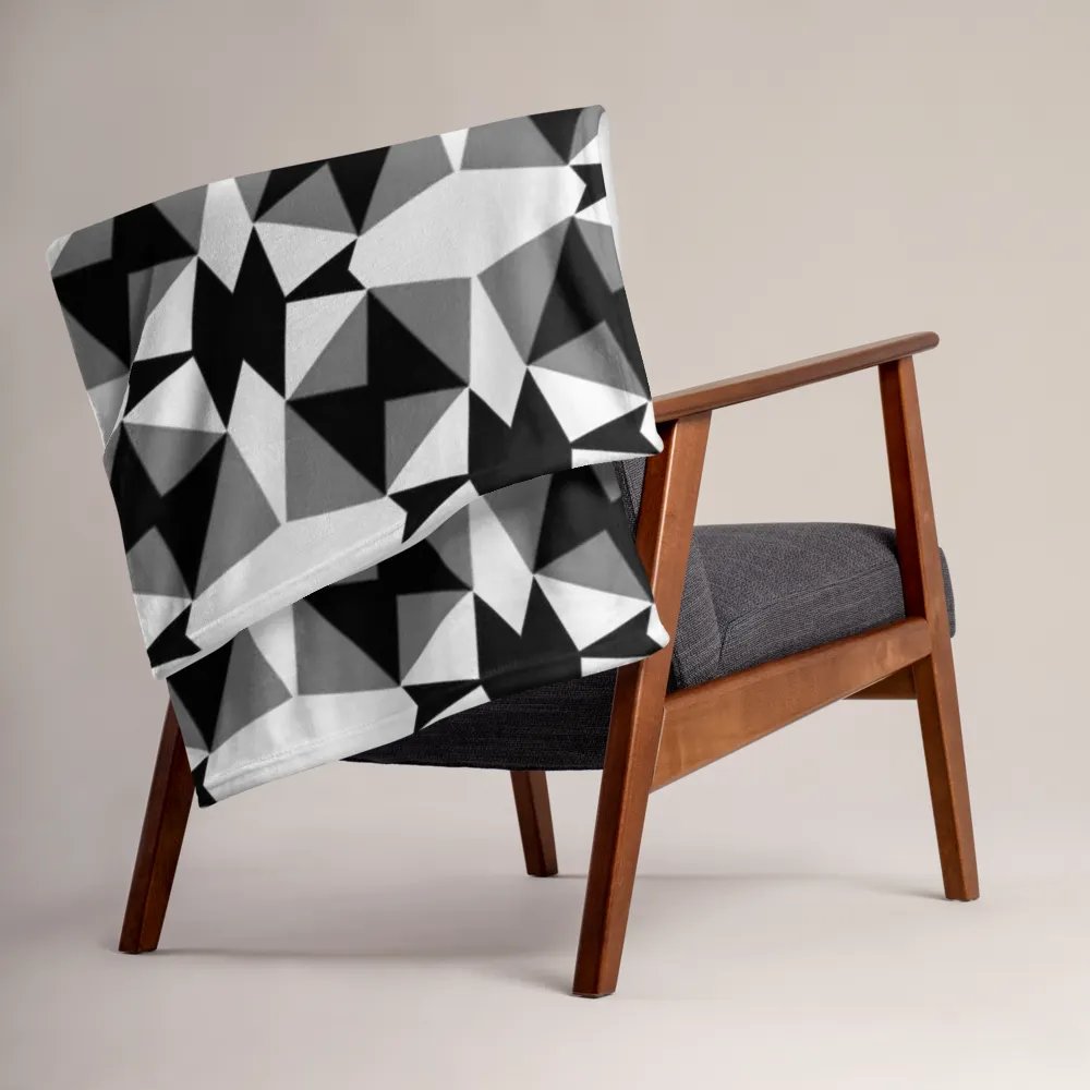Black, White & Grey Geometric Throw Blanket product image (2)