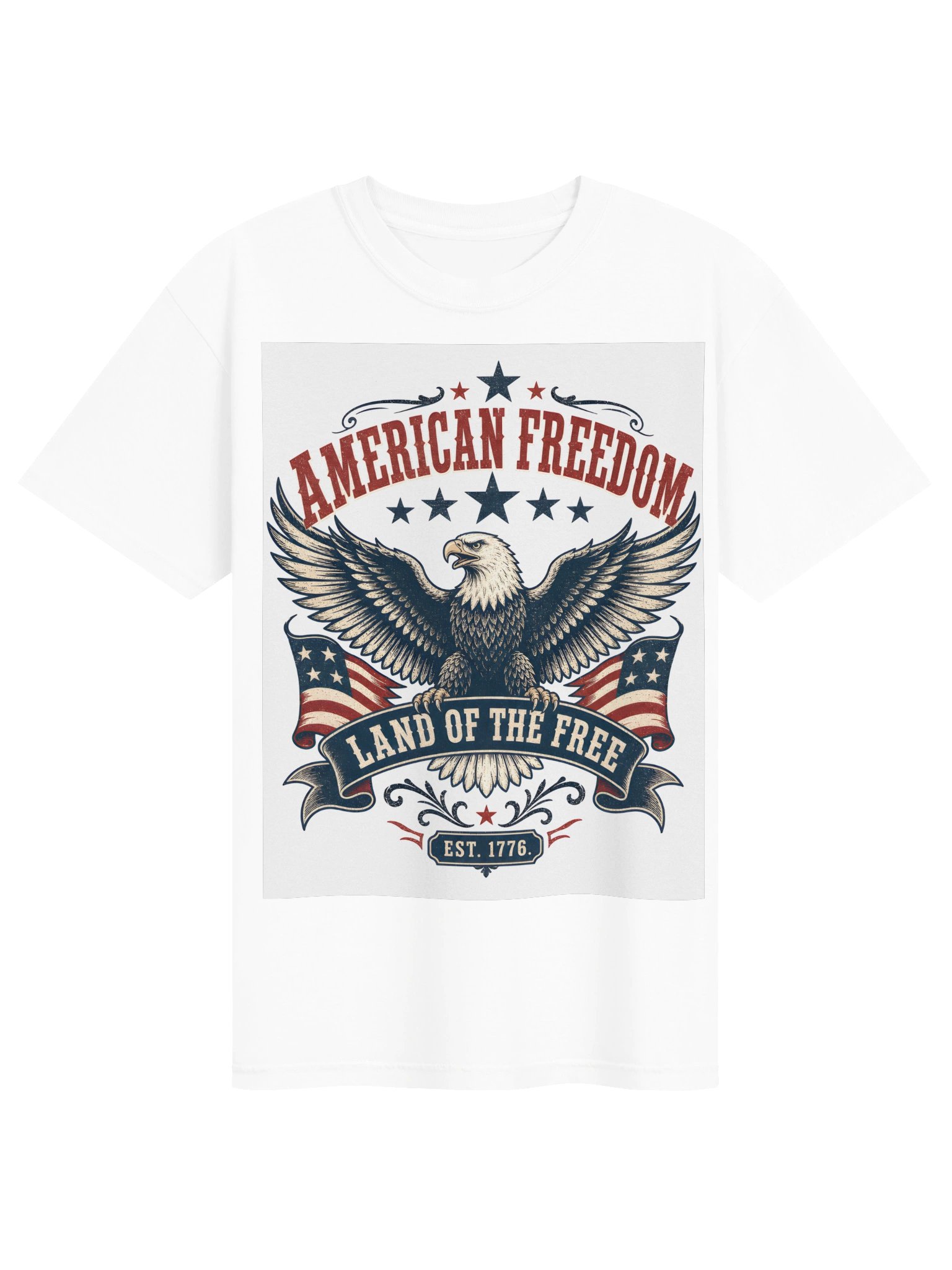 American Freedom – Land of the Free | Vintage Eagle USA T-Shirt product image (1)