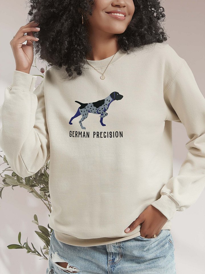German Precision Sweatshirt (Embroidered) of a German Shorthaired Pointer(Black Roan) product image (2)
