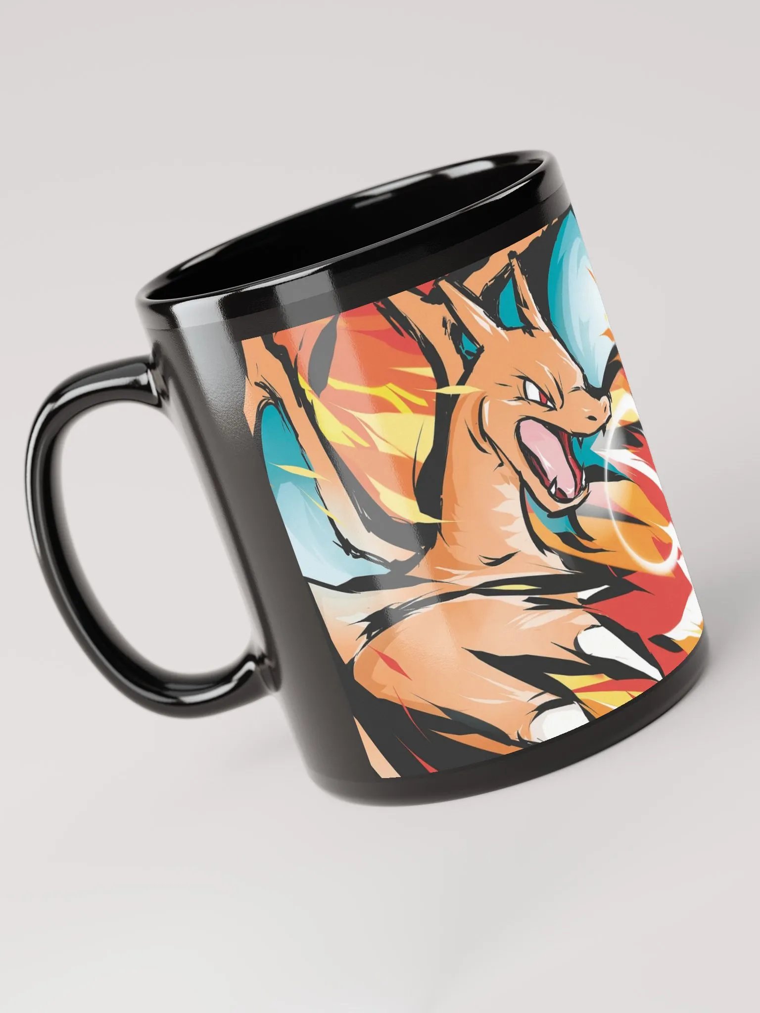 Dragon's Breath Black Glossy Mug - Premium Ceramic Coffee Mug for Fantasy Lovers product image (3)
