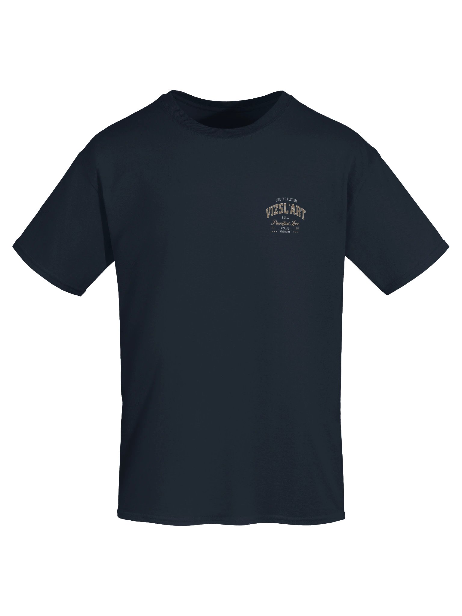 PAWSETIQ 100% Cotton Unisex Gildan T-shirt by EQALL® Essentials: VIZSL' Art_White_Light Brown_Beige product image (7)