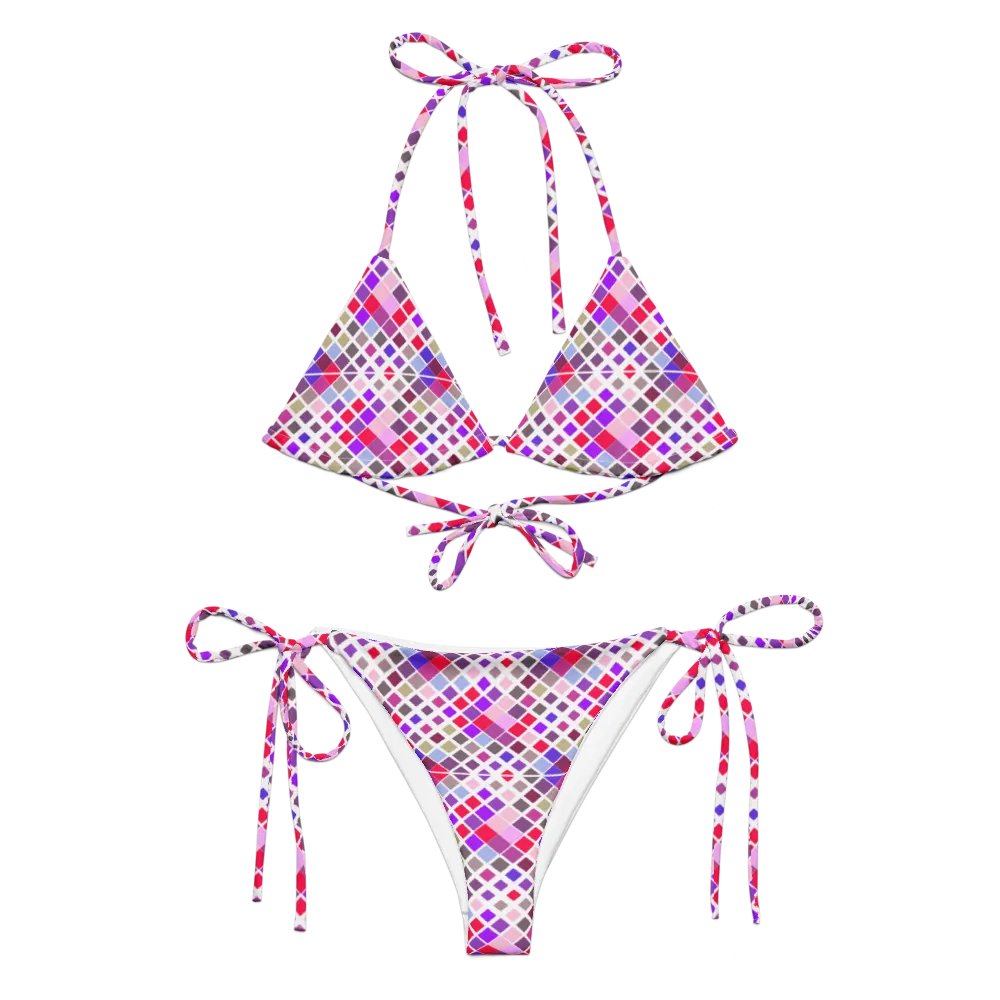 Colorful Square Pattern Design String Bikini - v1 product image (6)