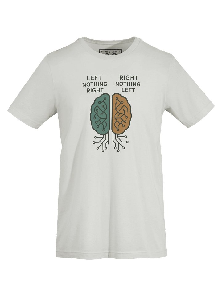 Symmetric Brain Circuit Tee – “Left Nothing Right / Right Nothing Left” | art.4uand.me product image (2)