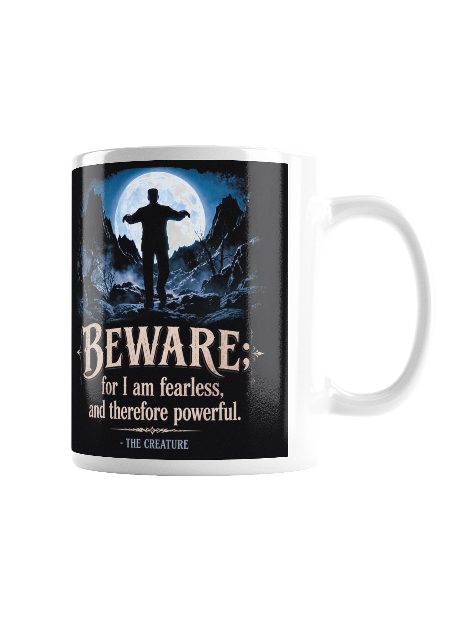 Frankenstein's Creature Fearless Glossy Mug product image (4)