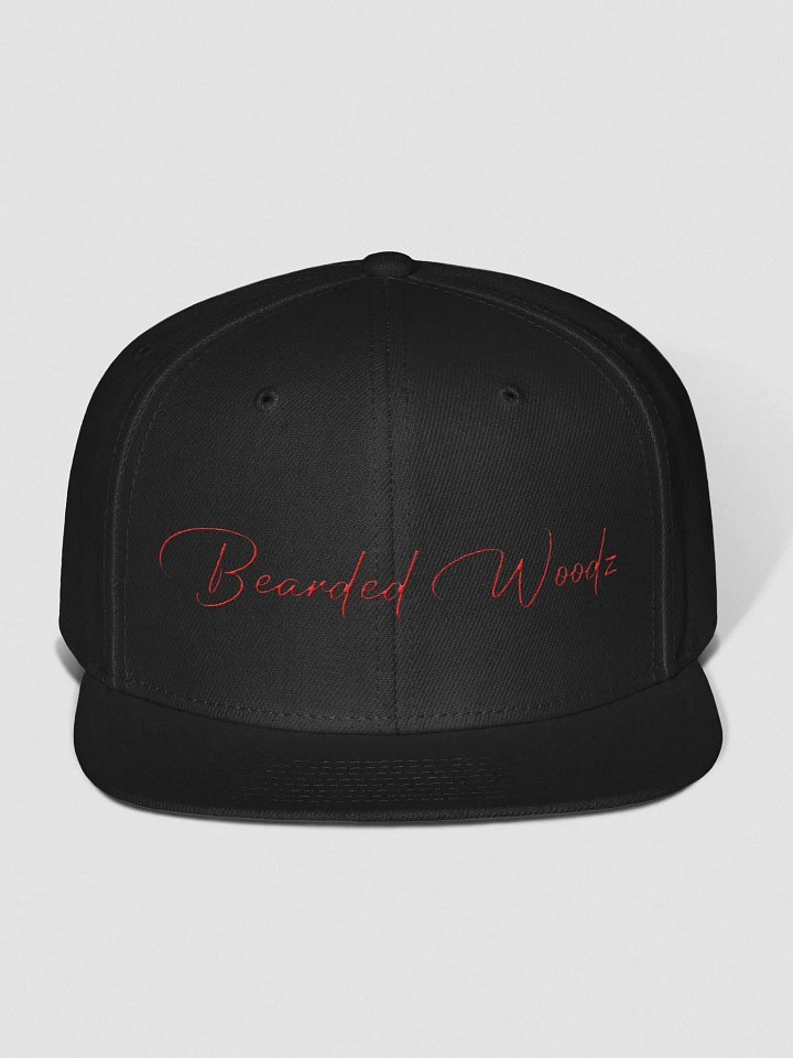 Bearded Woodz Signature Snapback Cap (Red Embroidery) product image (1)