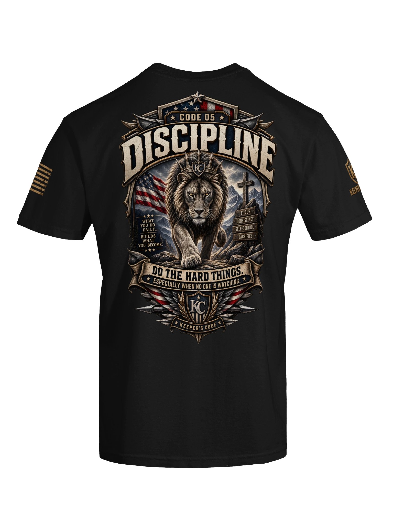 Keeper’s Code™ Men’s CODE 05 Discipline Lion & Cross T-Shirt product image (9)