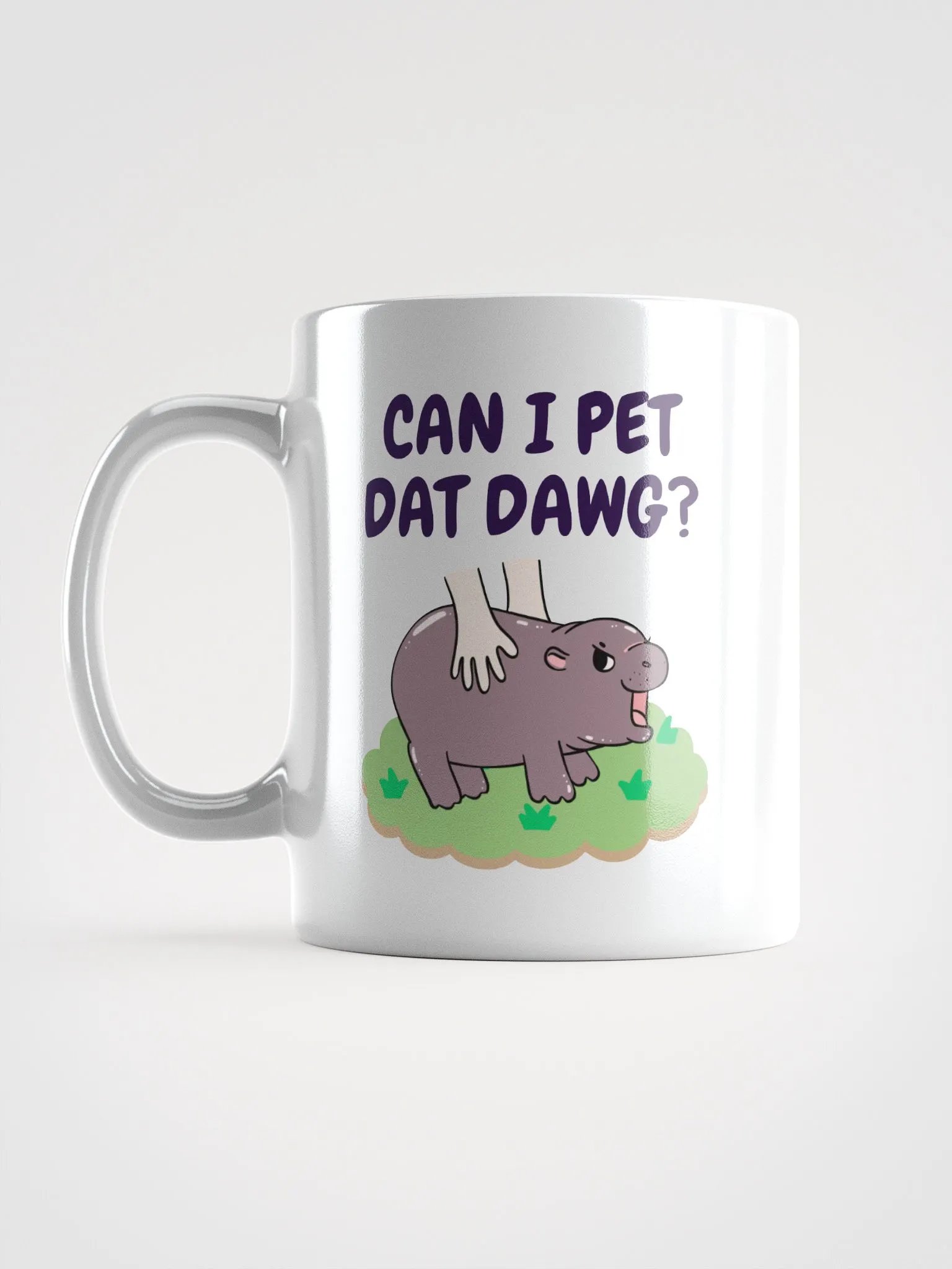 MOODENG'S CAN I PET DAT DAWG? WHITE GLOSSY MUG product image (6)