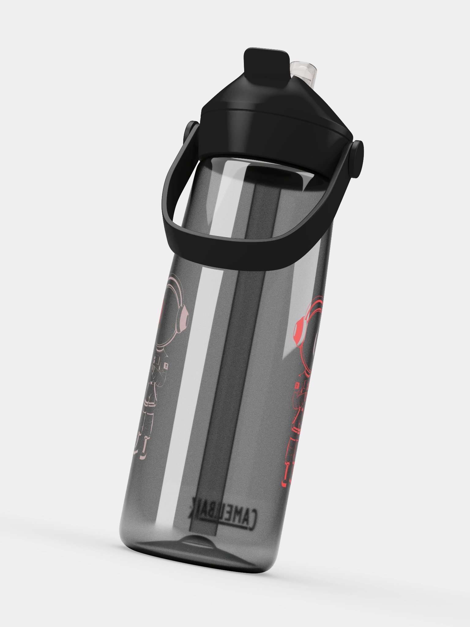 Mars City Astronaut Outline Flip Straw Water Bottle product image (24)